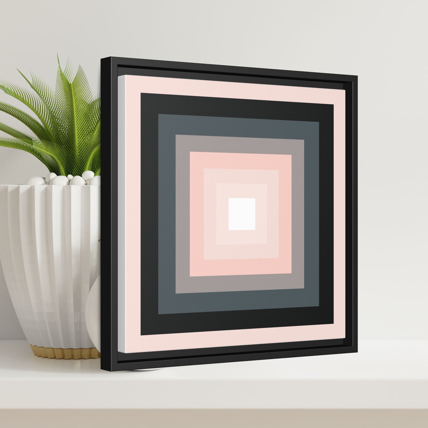 Modern Framed Geometric Canvas Art | Bold Color Meets Clean Framing