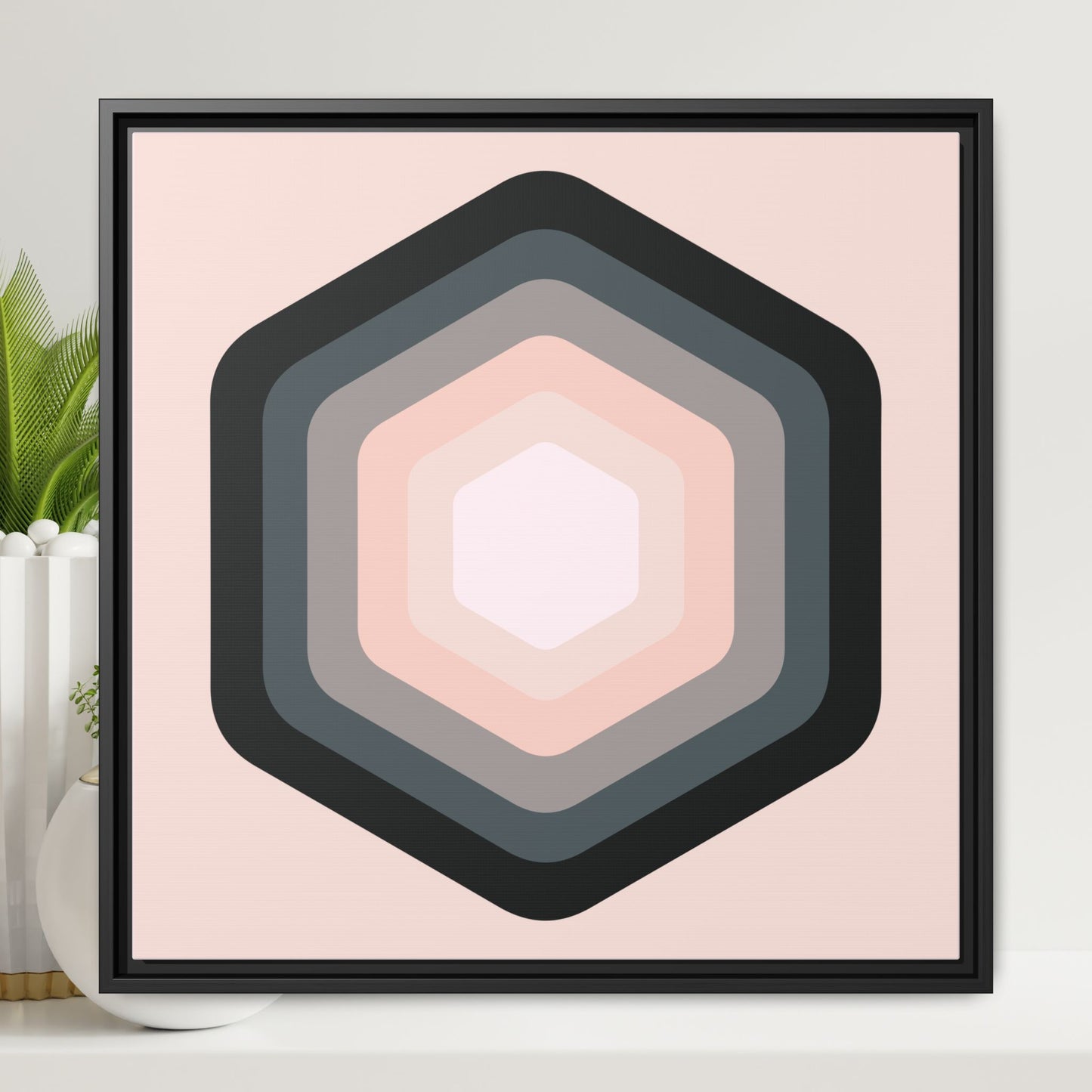 Modern Framed Geometric Canvas Art | Bold Color Meets Clean Framing