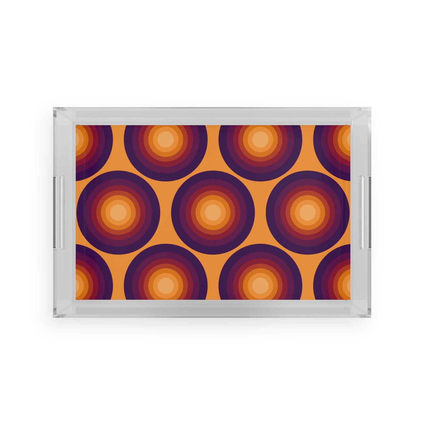 Modern Acrylic Tray with Bold Geometric Artwork
