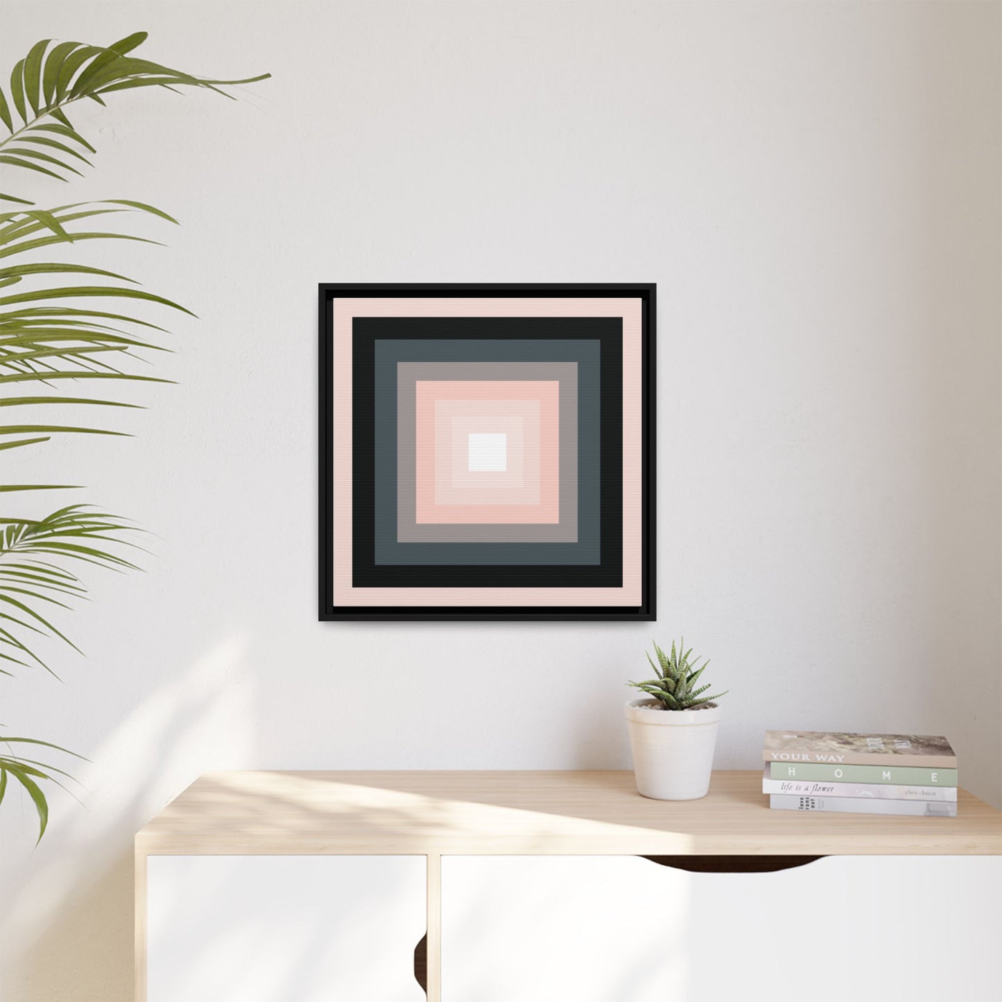 Modern Framed Geometric Canvas Art | Bold Color Meets Clean Framing