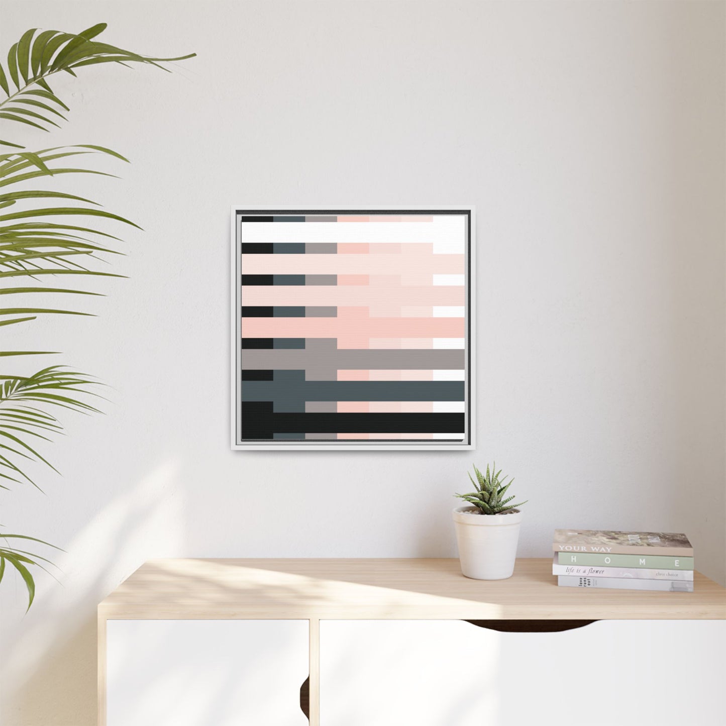 Modern Framed Geometric Canvas Art | Bold Color Meets Clean Framing