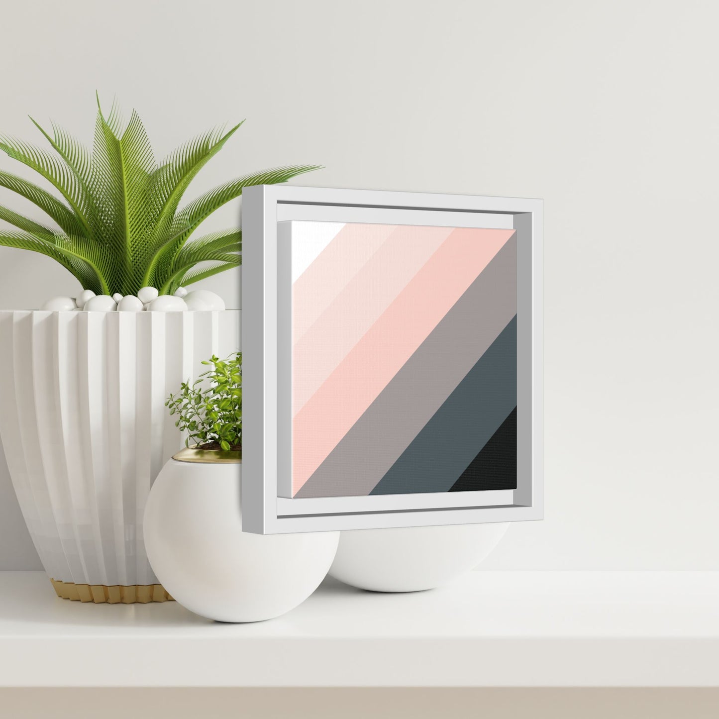 Modern Framed Geometric Canvas Art | Bold Color Meets Clean Framing