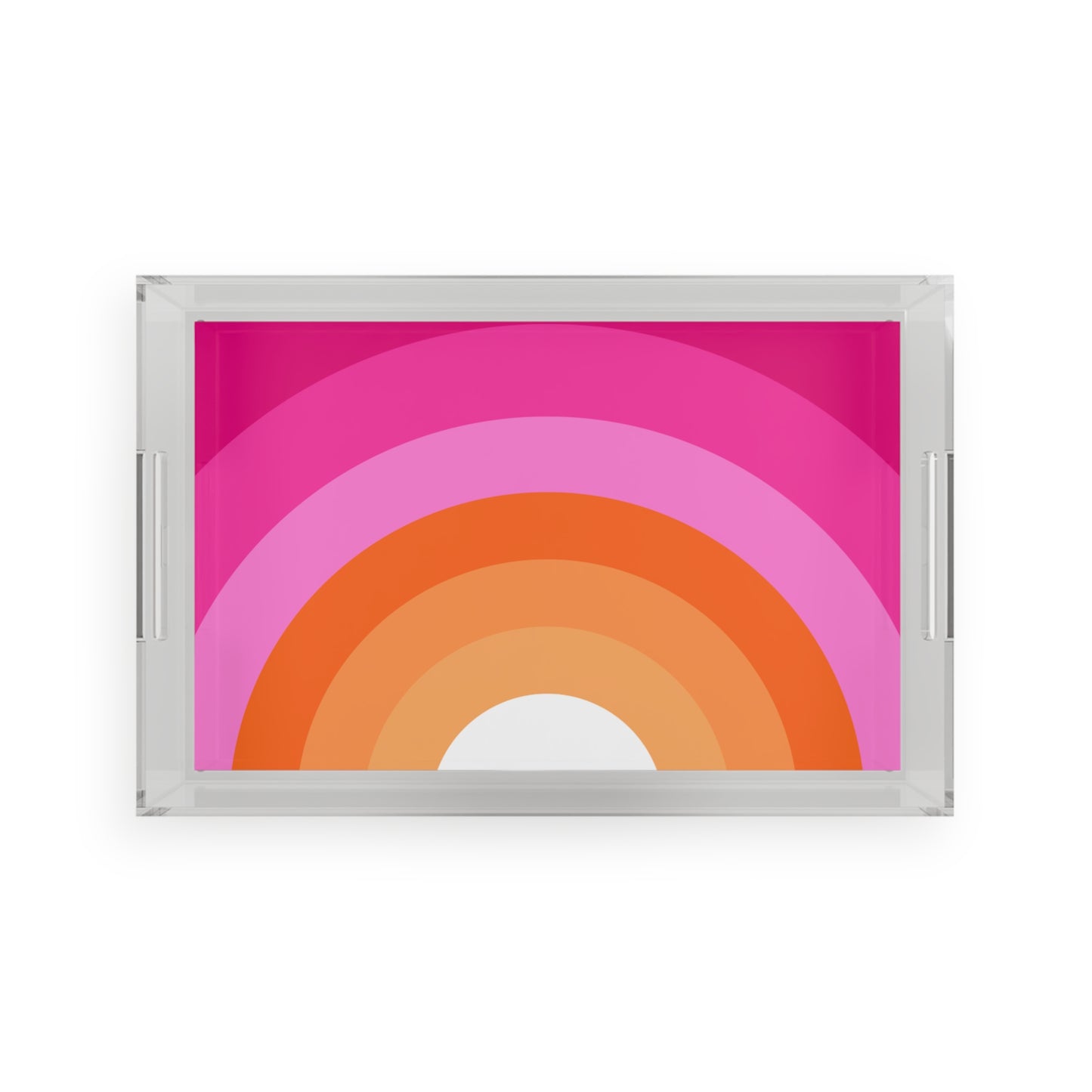 Modern Acrylic Tray with Bold Geometric Artwork