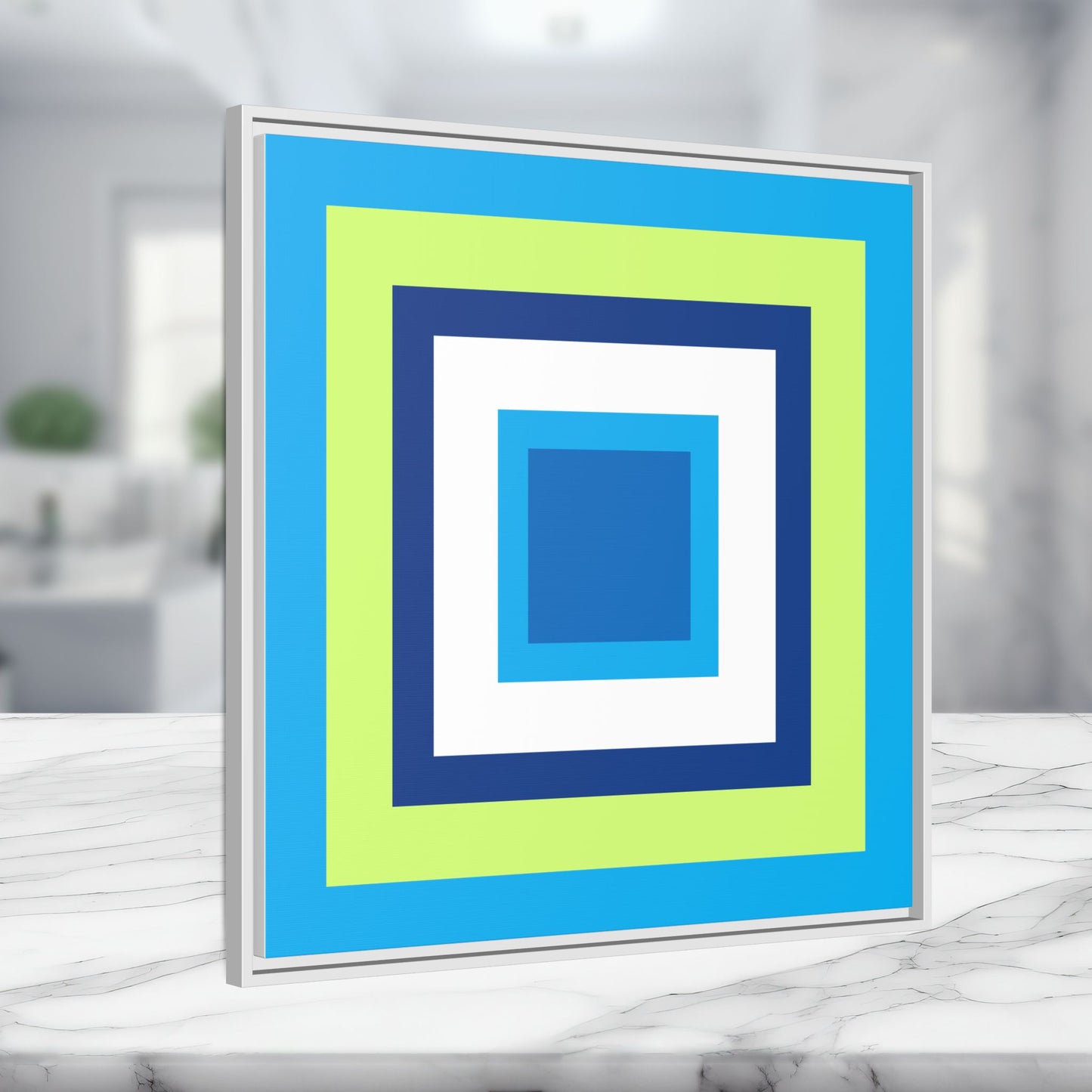 Modern Framed Geometric Canvas Art | Bold Color Meets Clean Framing