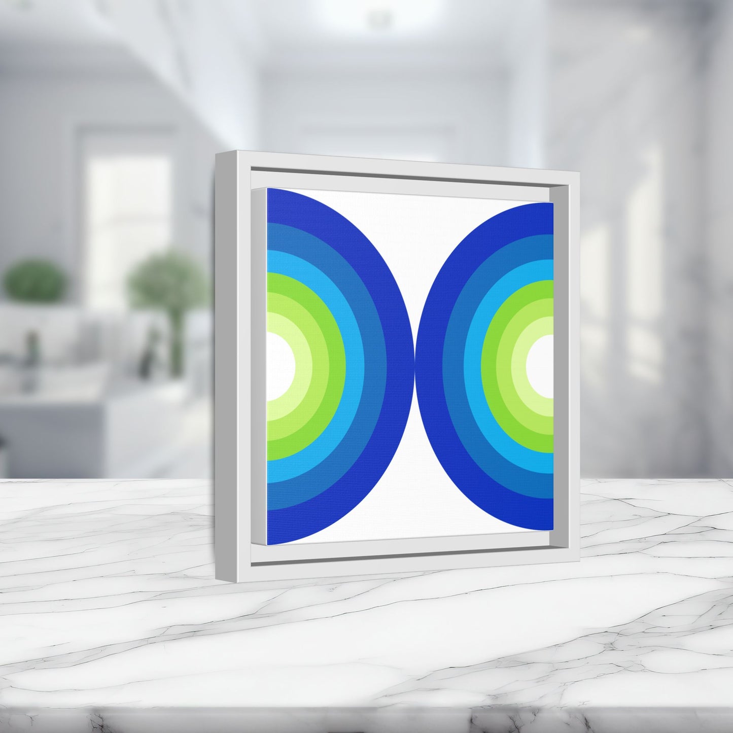 Modern Framed Geometric Canvas Art | Bold Color Meets Clean Framing