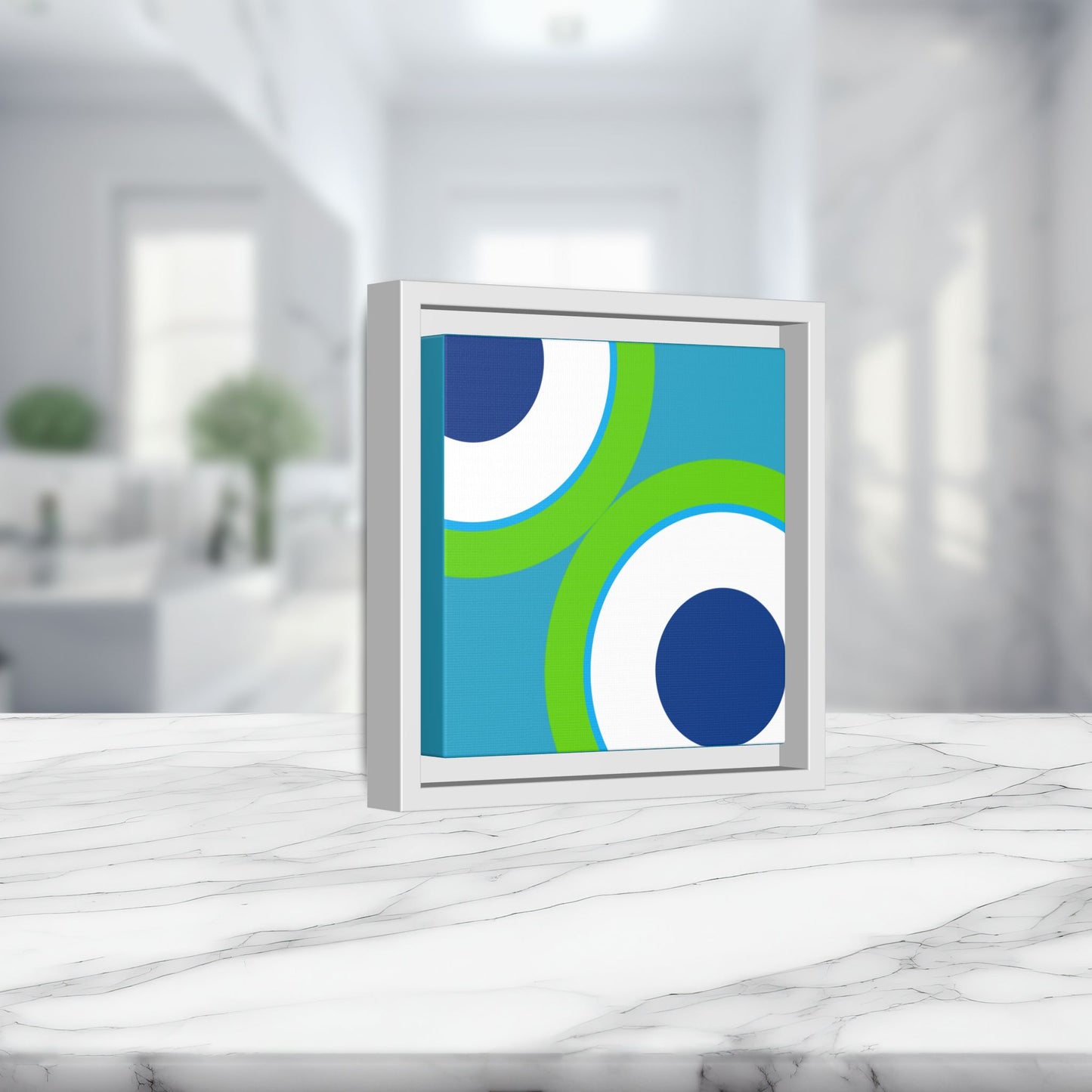 Modern Framed Geometric Canvas Art | Bold Color Meets Clean Framing