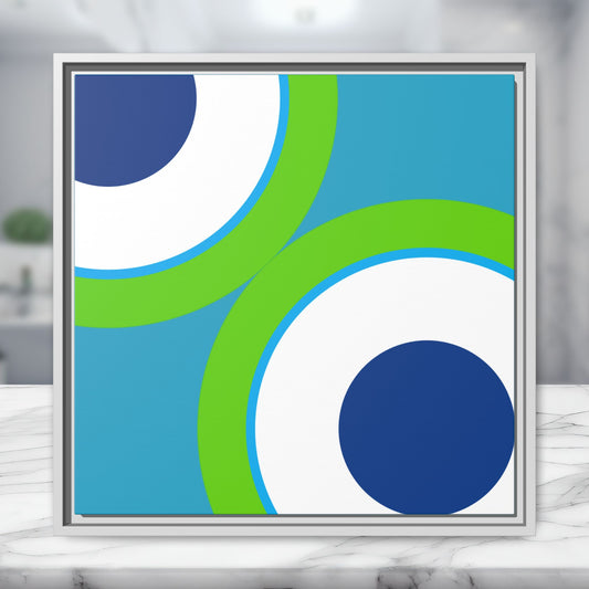 Modern Framed Geometric Canvas Art | Bold Color Meets Clean Framing