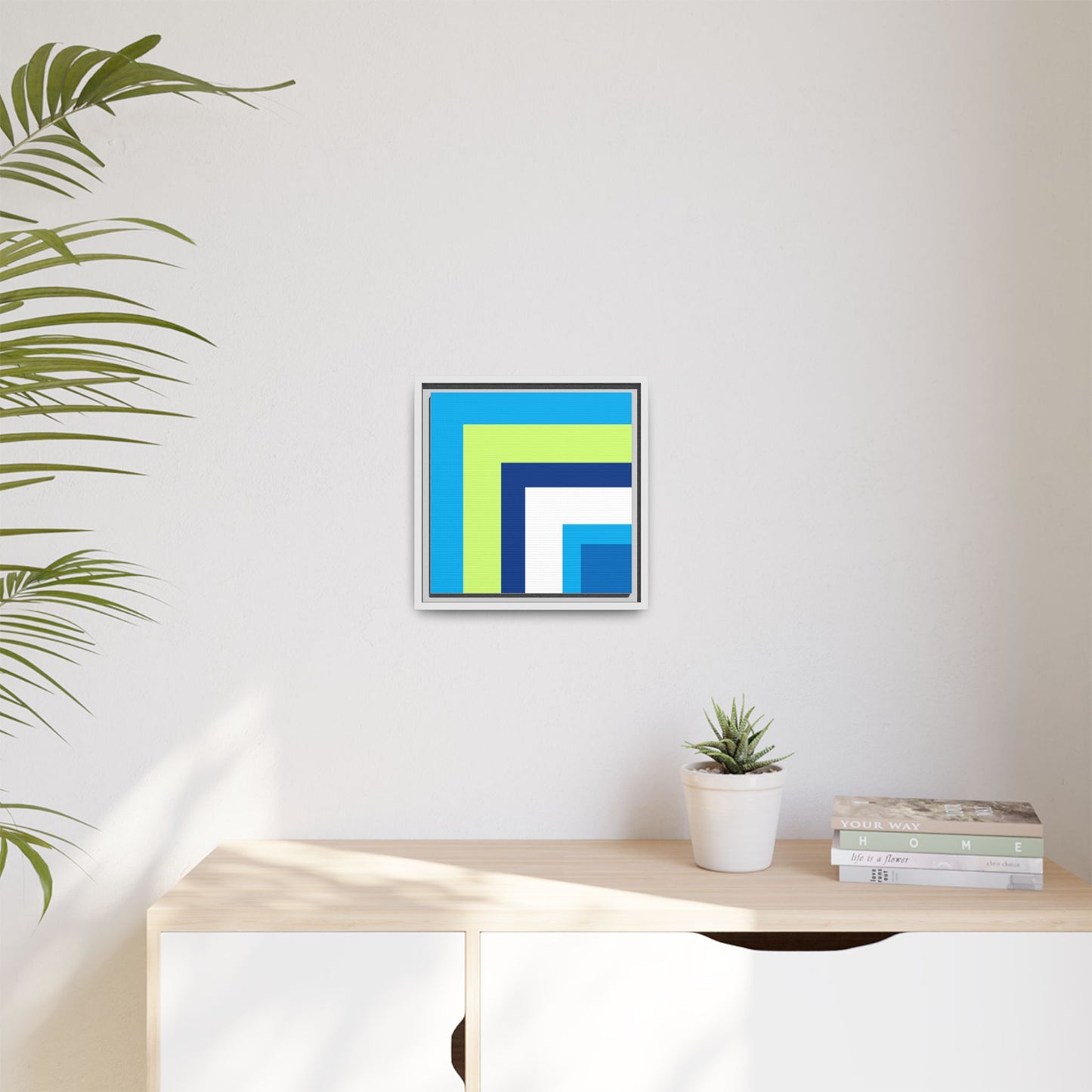 Modern Framed Geometric Canvas Art | Bold Color Meets Clean Framing