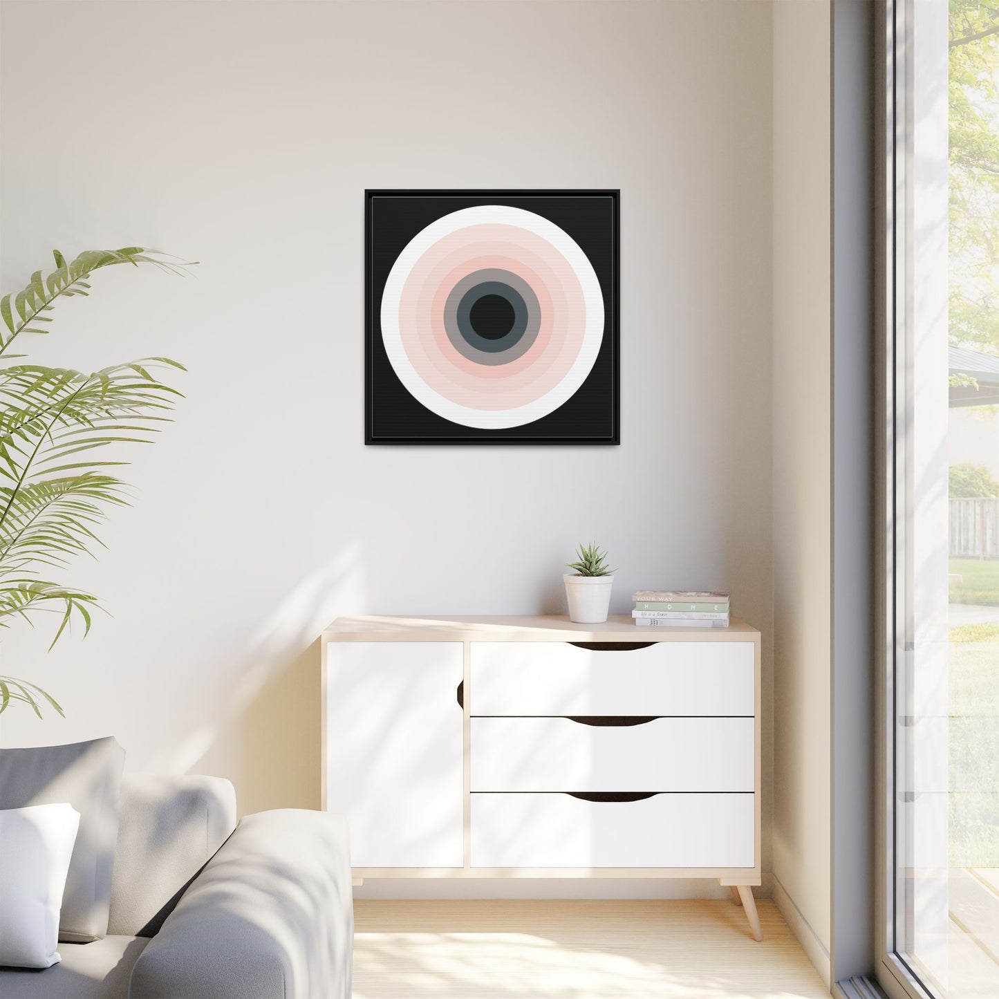 Modern Framed Geometric Canvas Art | Bold Color Meets Clean Framing