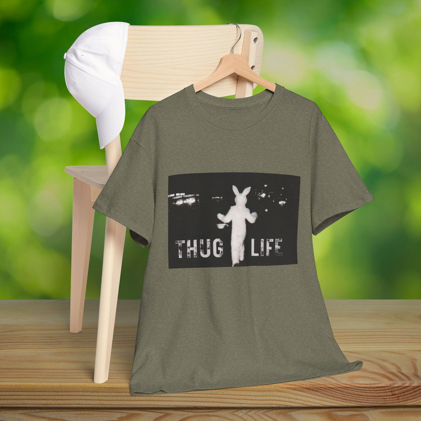 Thug Life Bunny Graphic Tee - Unisex Cotton T-Shirt, Bold Soft Design