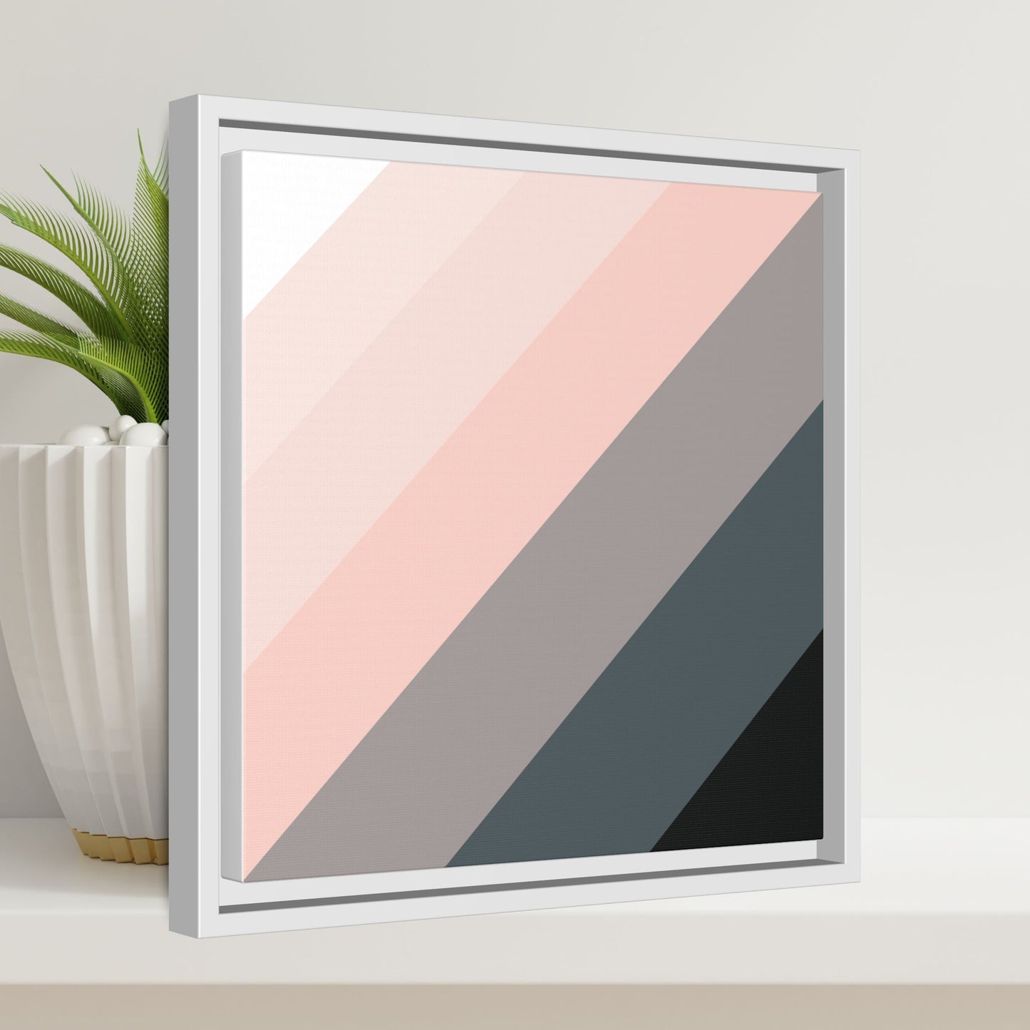 Modern Framed Geometric Canvas Art | Bold Color Meets Clean Framing