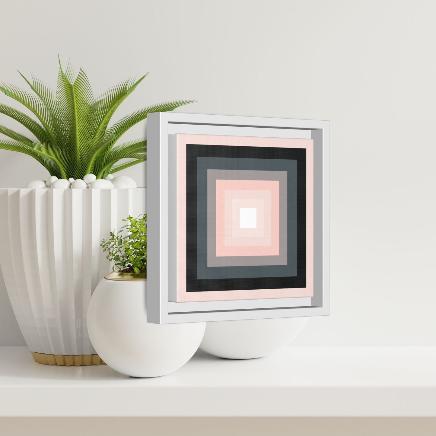 Modern Framed Geometric Canvas Art | Bold Color Meets Clean Framing