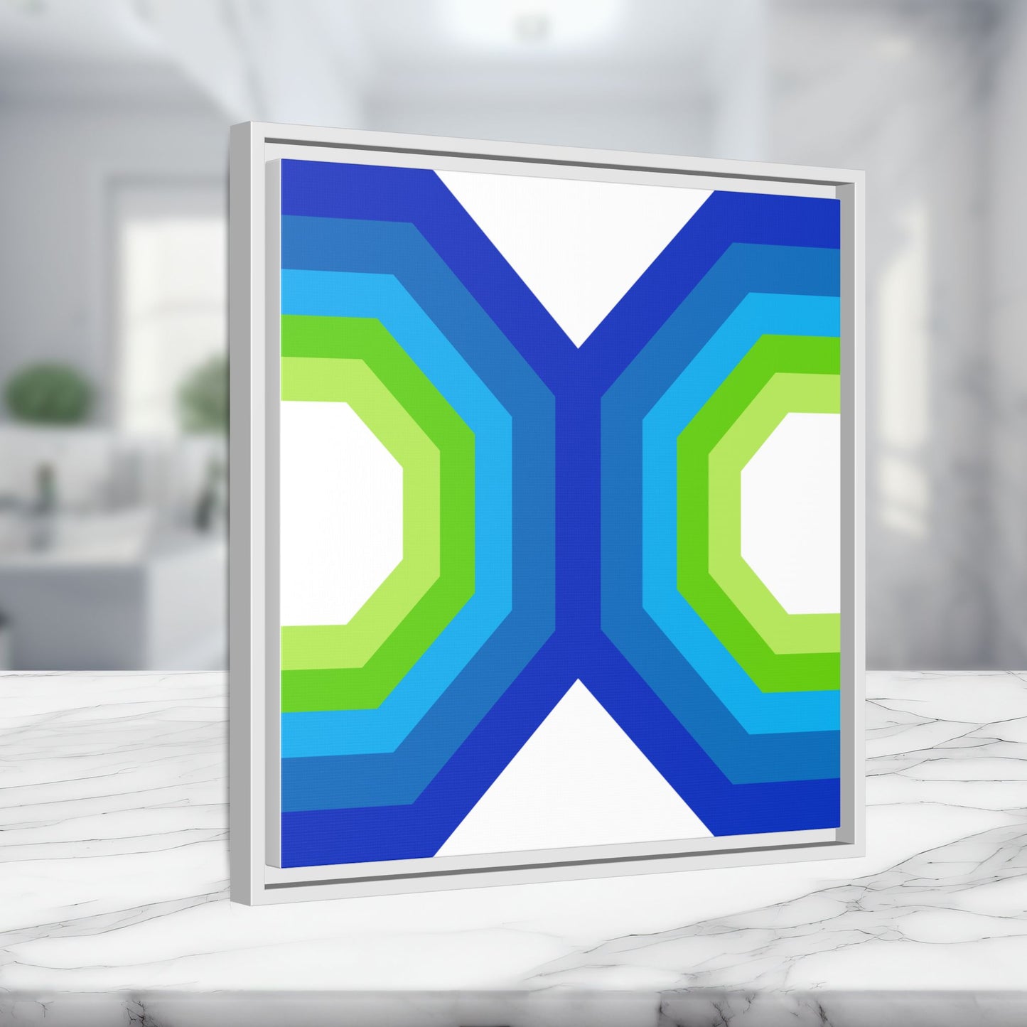 Modern Framed Geometric Canvas Art | Bold Color Meets Clean Framing