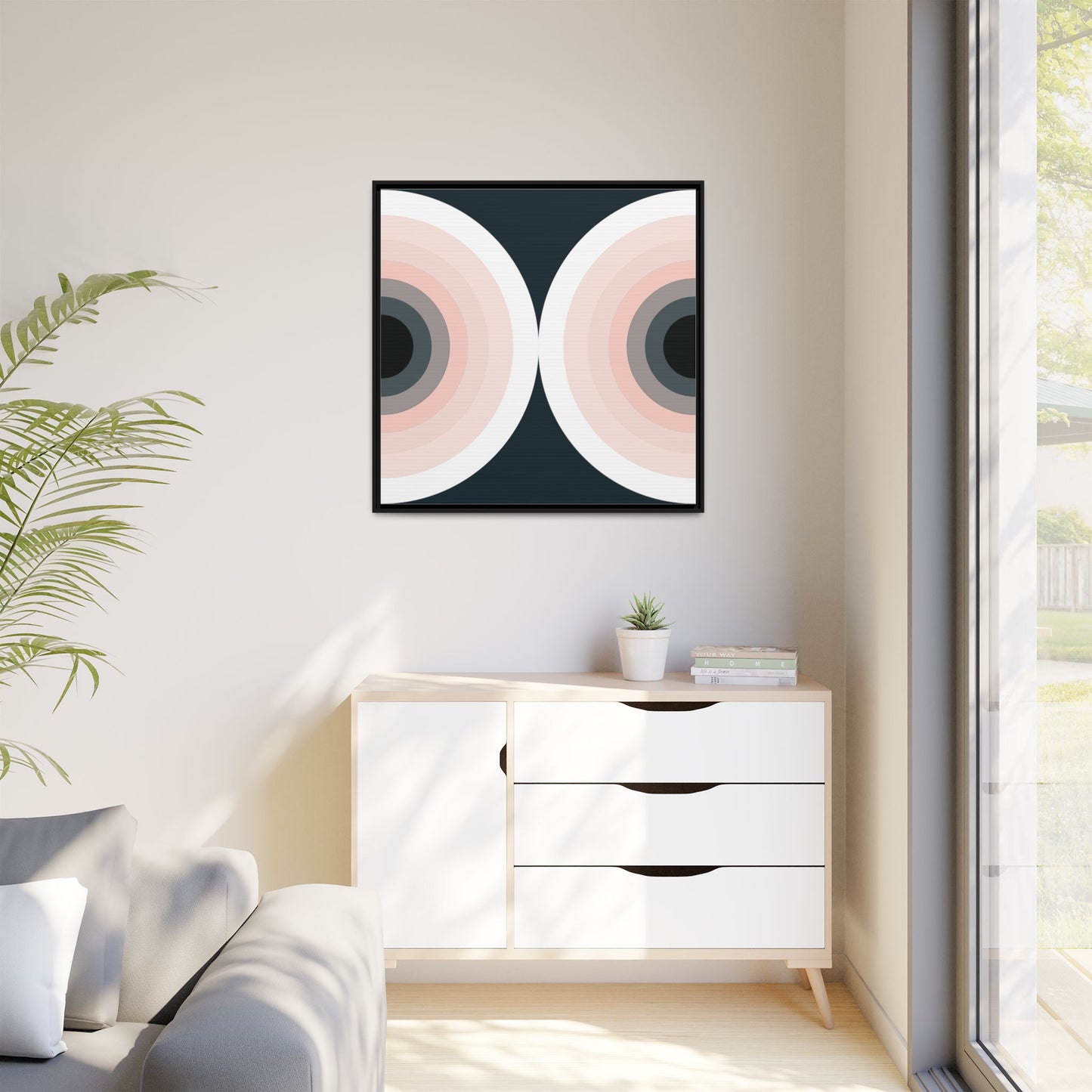 Modern Framed Geometric Canvas Art | Bold Color Meets Clean Framing
