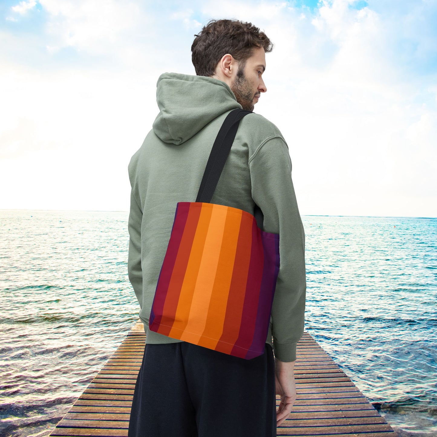 Geometric Art Tote Bag – 3 sizes | Bold lines. Vivid color. Retro with a modern twist.