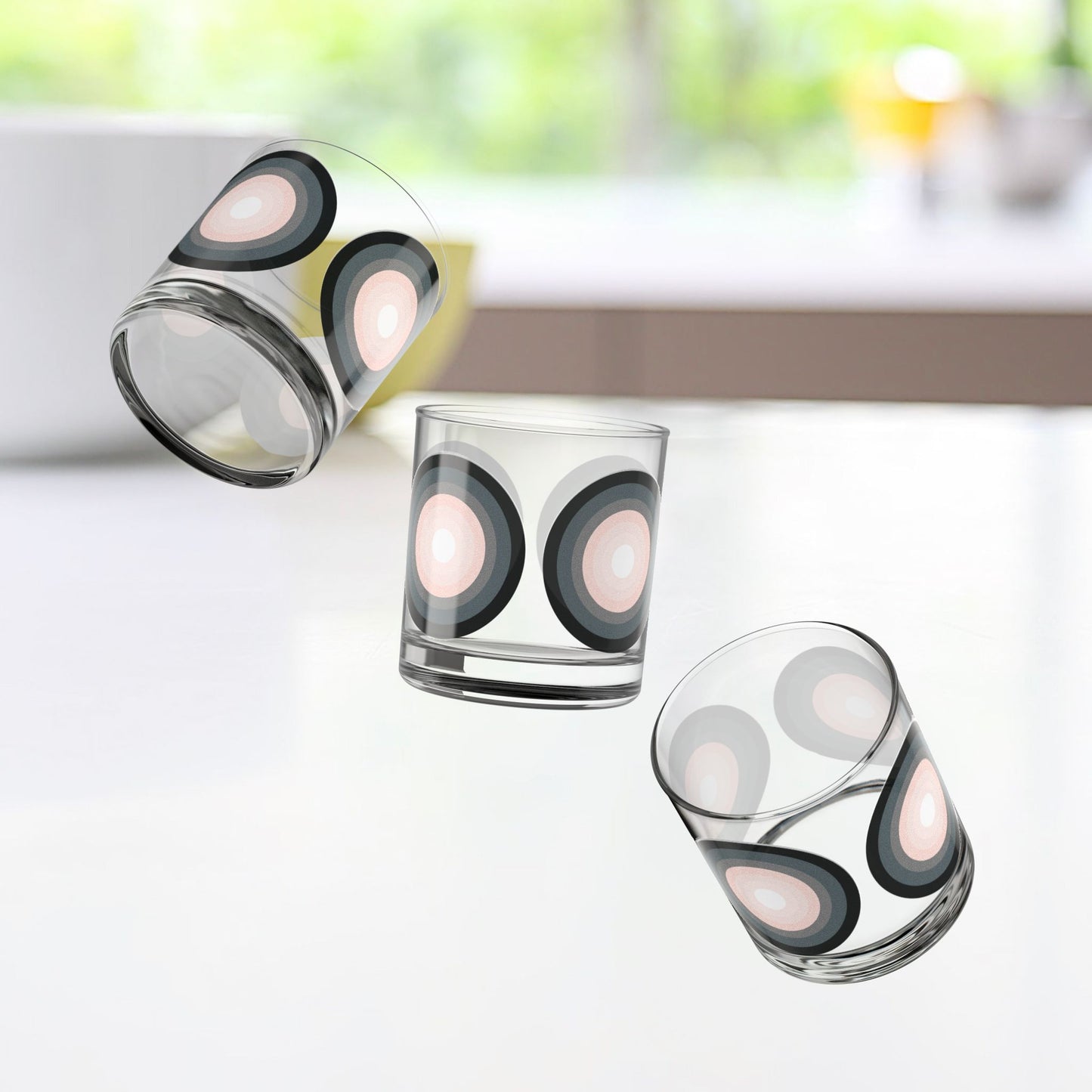 Vibrant Modern Retro Rocks Glass – 10oz