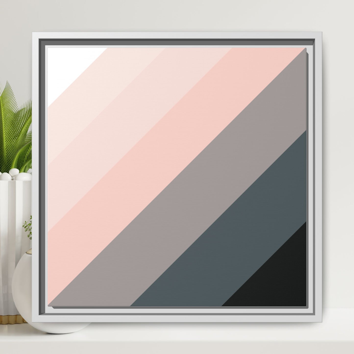 Modern Framed Geometric Canvas Art | Bold Color Meets Clean Framing