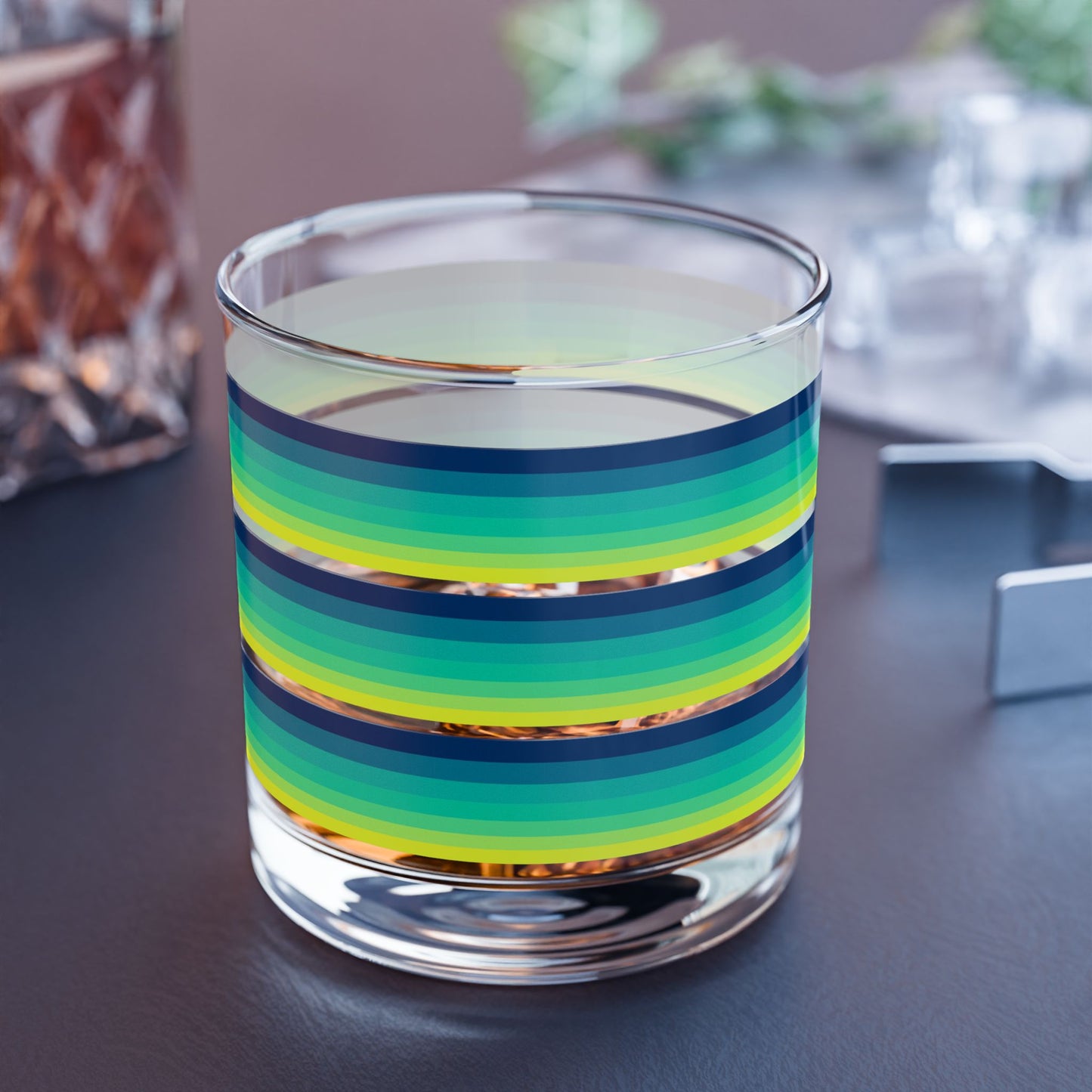 Vibrant Modern Retro Rocks Glass – 10oz