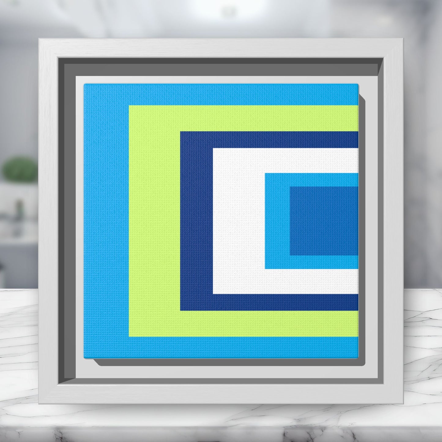 Modern Framed Geometric Canvas Art | Bold Color Meets Clean Framing