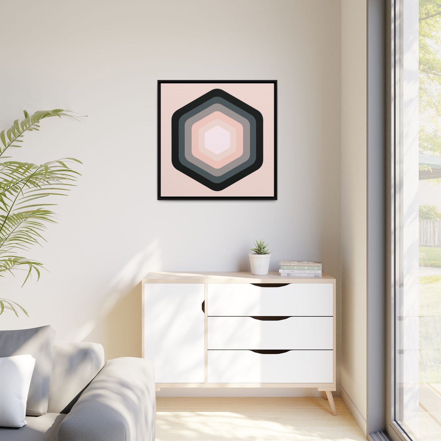 Modern Framed Geometric Canvas Art | Bold Color Meets Clean Framing