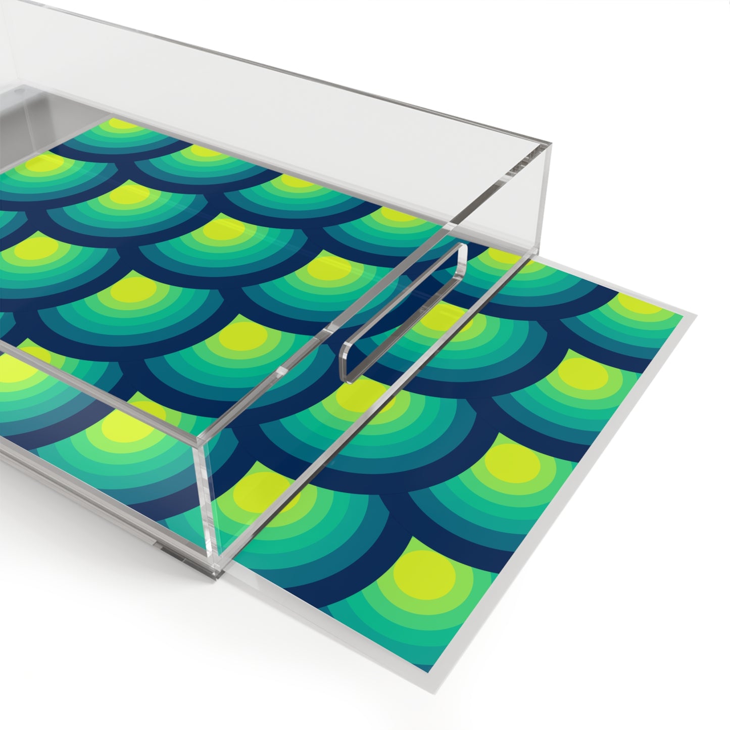 Modern Acrylic Tray with Bold Geometric Artwork