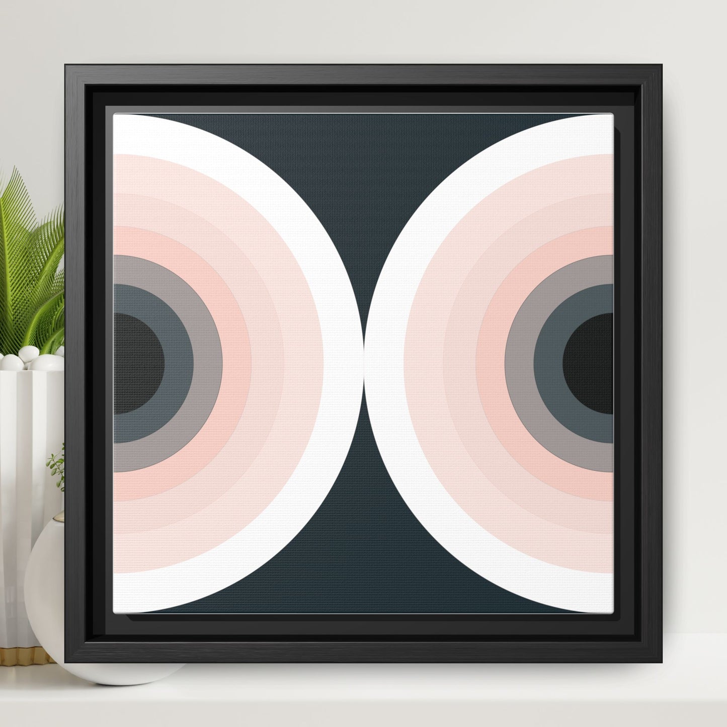 Modern Framed Geometric Canvas Art | Bold Color Meets Clean Framing