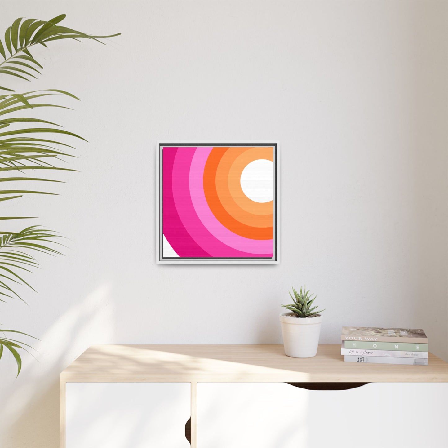 Modern Framed Geometric Canvas Art | Bold Color Meets Clean Framing