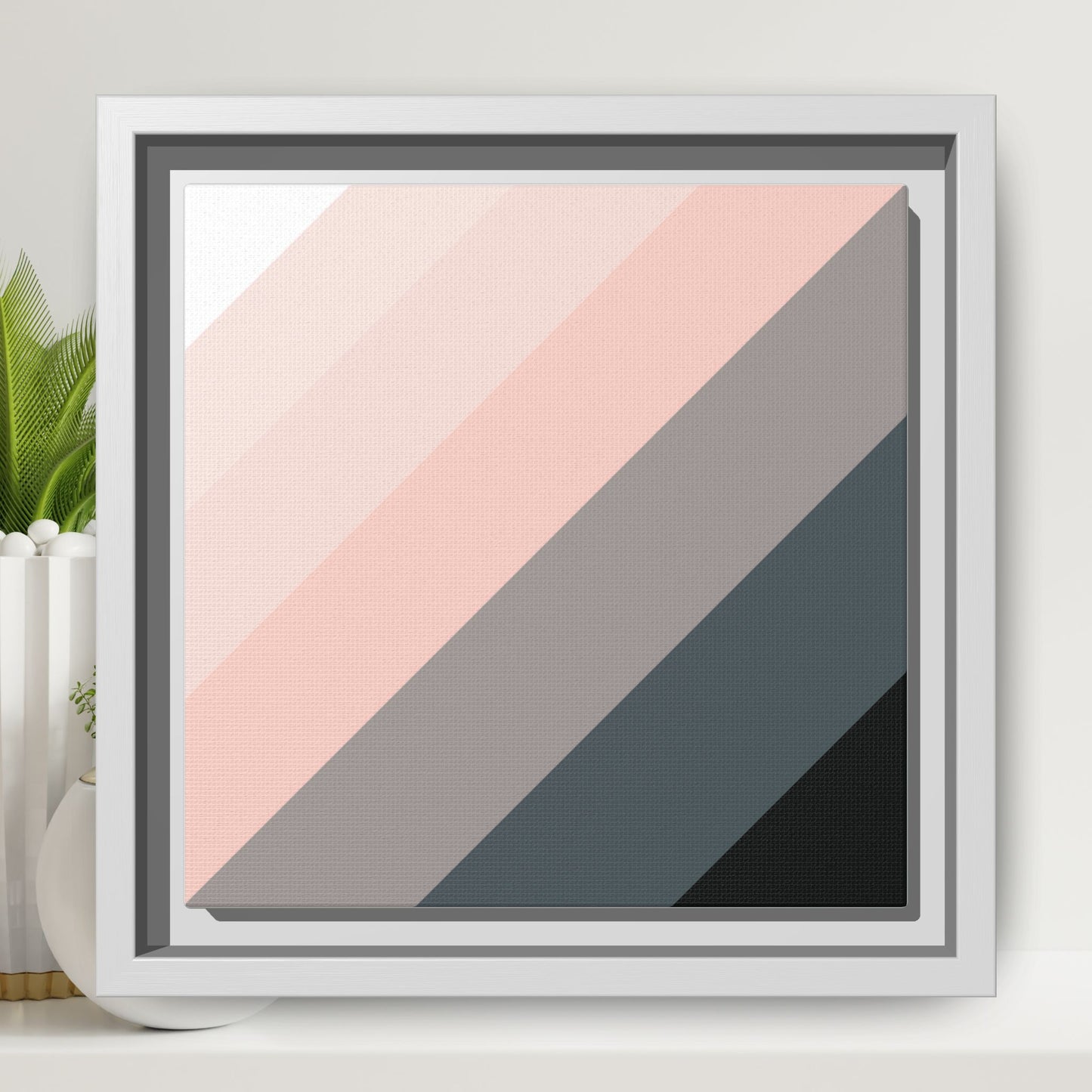 Modern Framed Geometric Canvas Art | Bold Color Meets Clean Framing