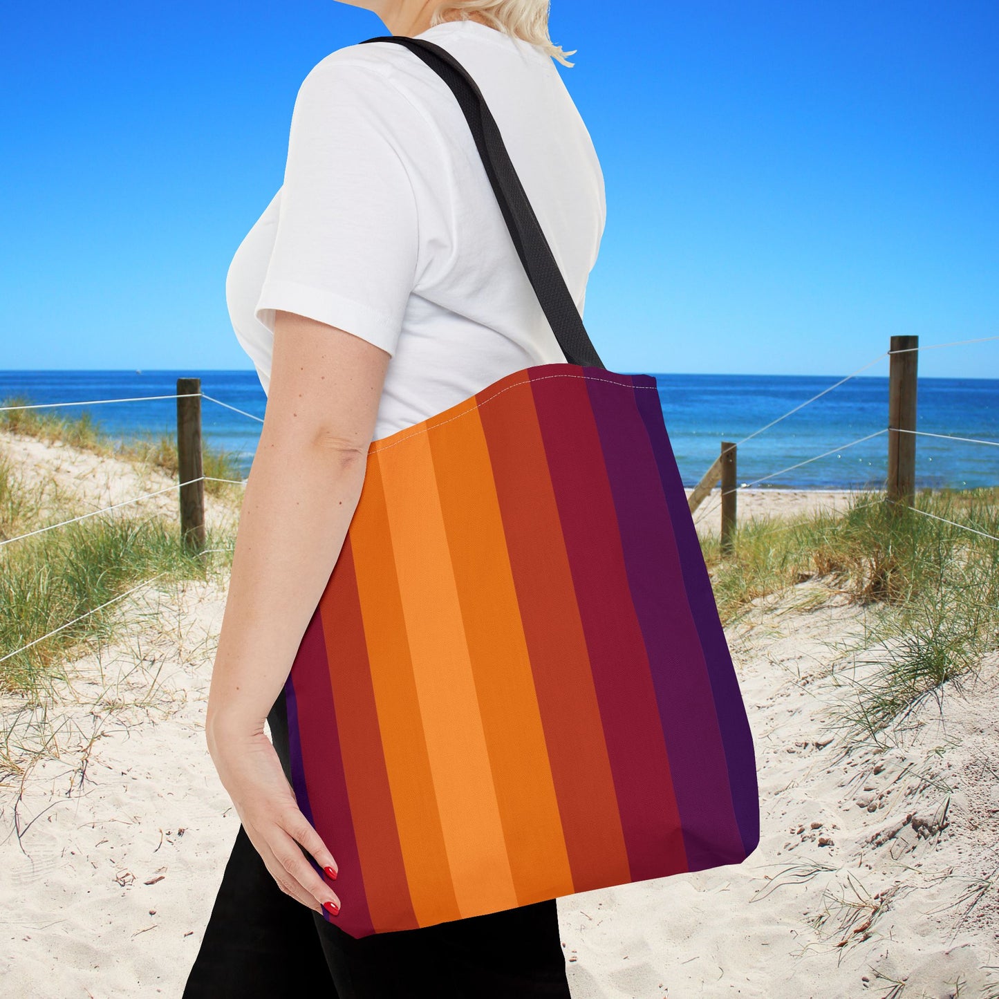 Geometric Art Tote Bag – 3 sizes | Bold lines. Vivid color. Retro with a modern twist.