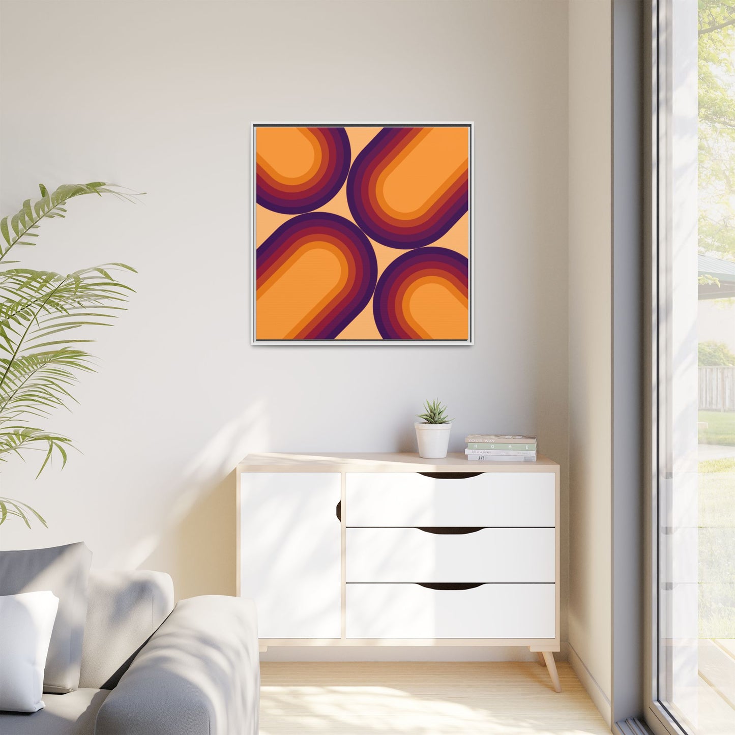 Modern Framed Geometric Canvas Art | Bold Color Meets Clean Framing