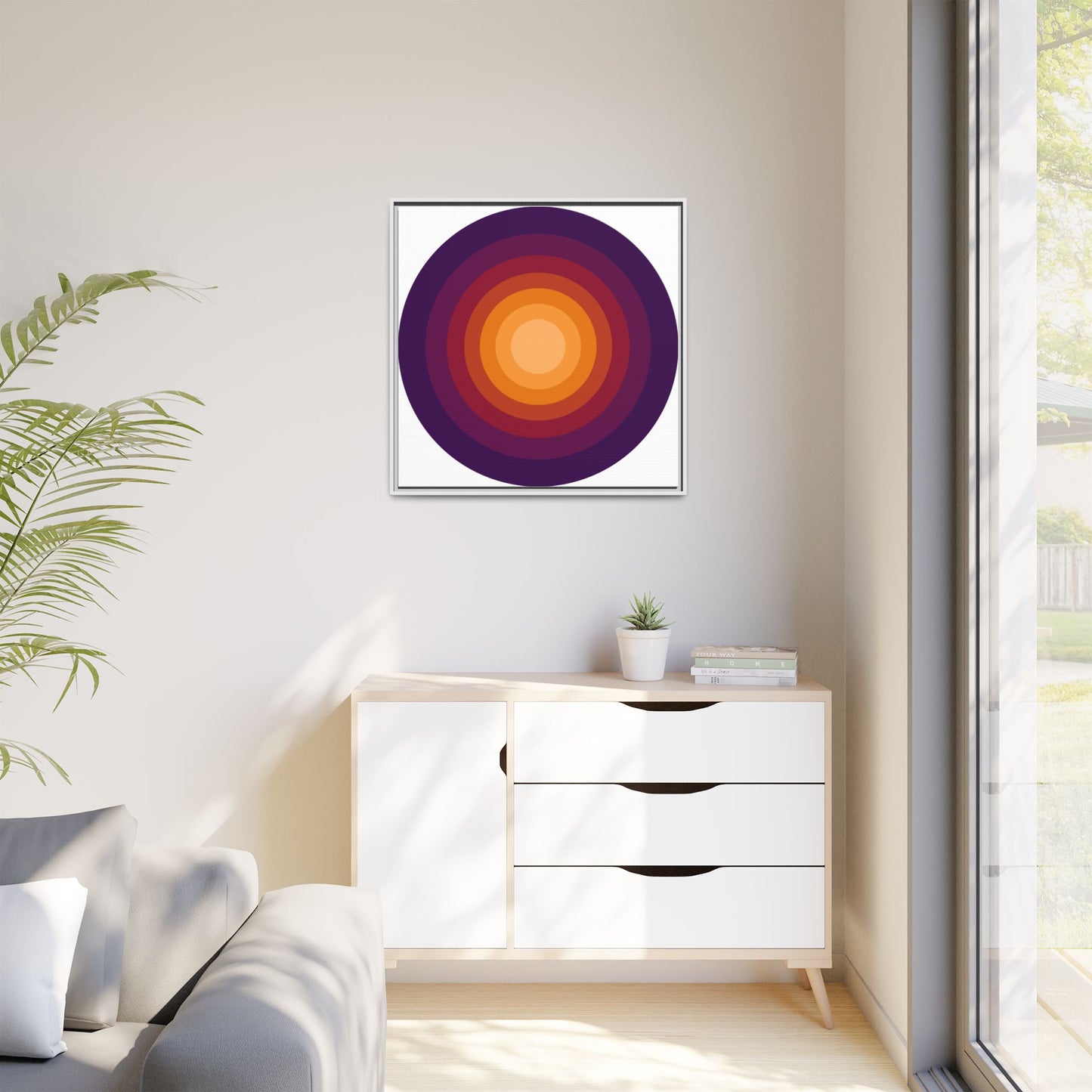 Modern Framed Geometric Canvas Art | Bold Color Meets Clean Framing
