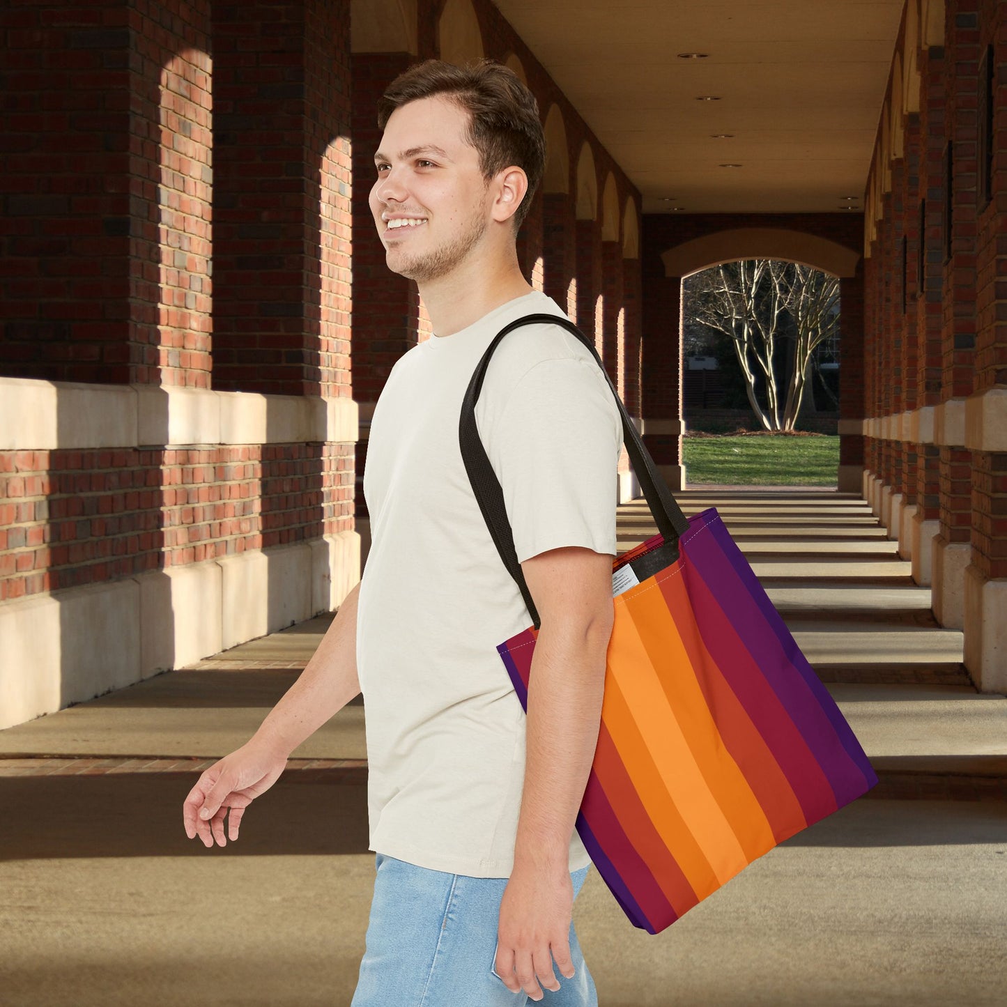 Geometric Art Tote Bag – 3 sizes | Bold lines. Vivid color. Retro with a modern twist.