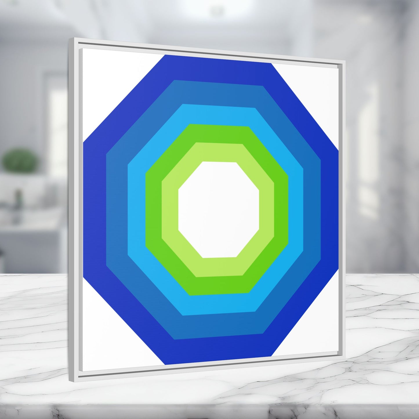 Modern Framed Geometric Canvas Art | Bold Color Meets Clean Framing