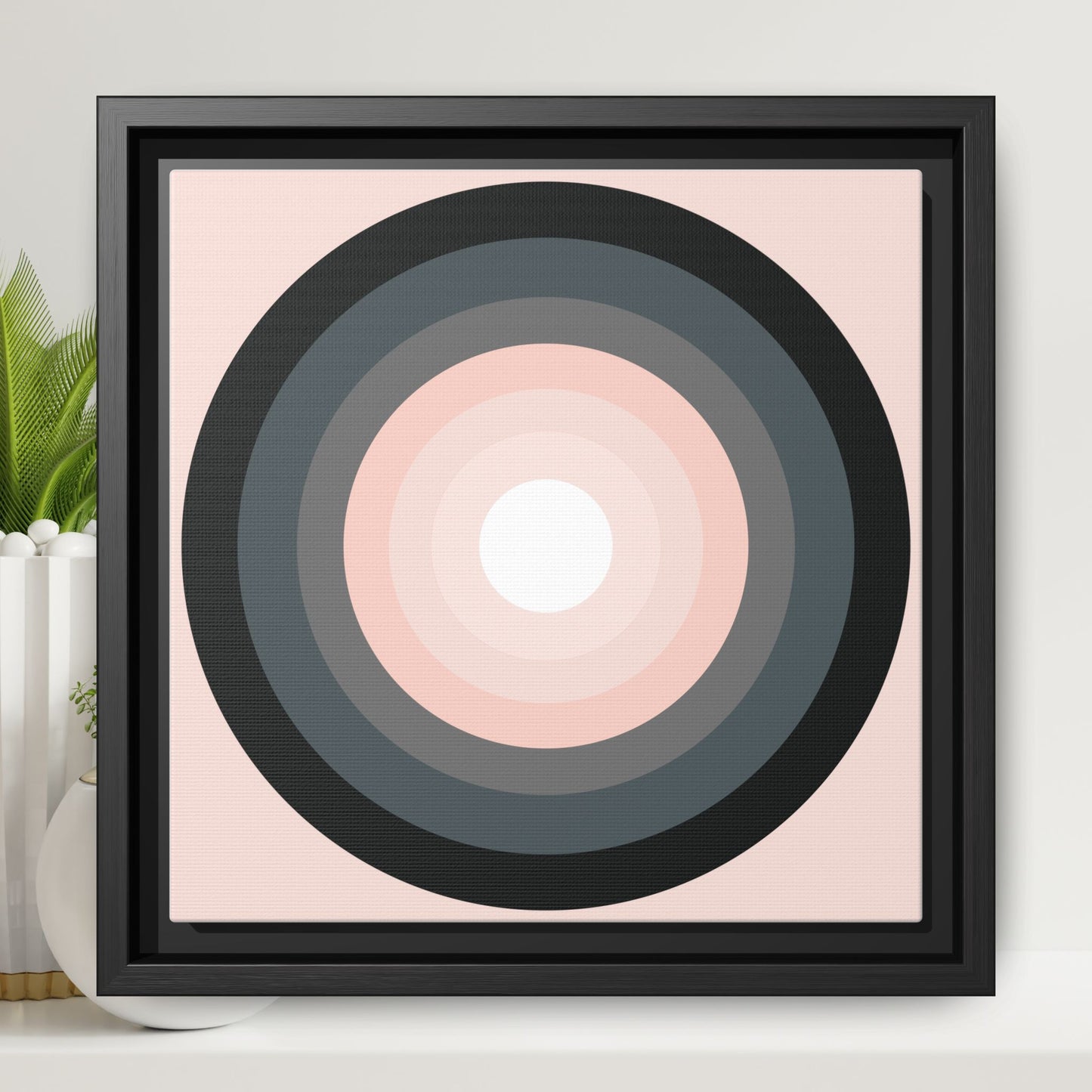 Modern Framed Geometric Canvas Art | Bold Color Meets Clean Framing