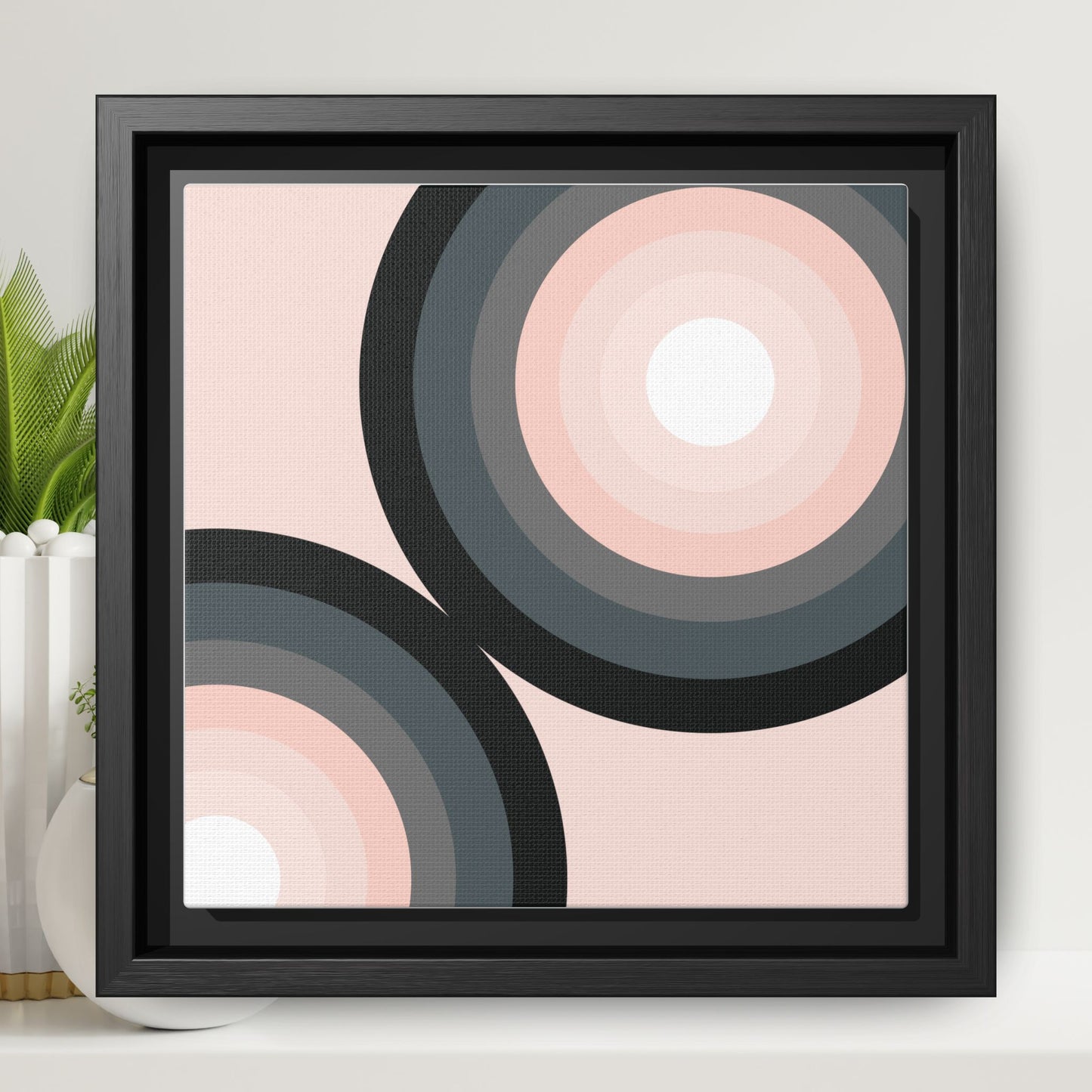 Modern Framed Geometric Canvas Art | Bold Color Meets Clean Framing