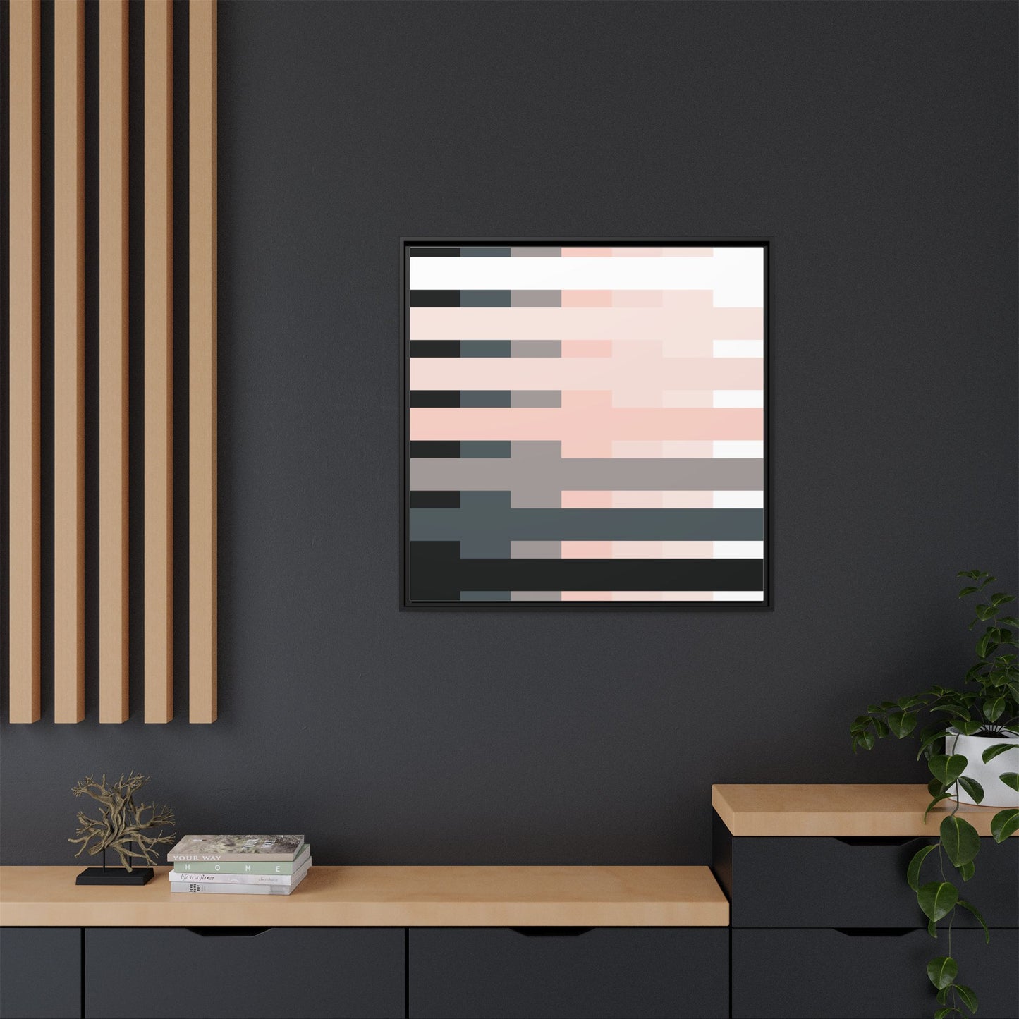 Modern Framed Geometric Canvas Art | Bold Color Meets Clean Framing