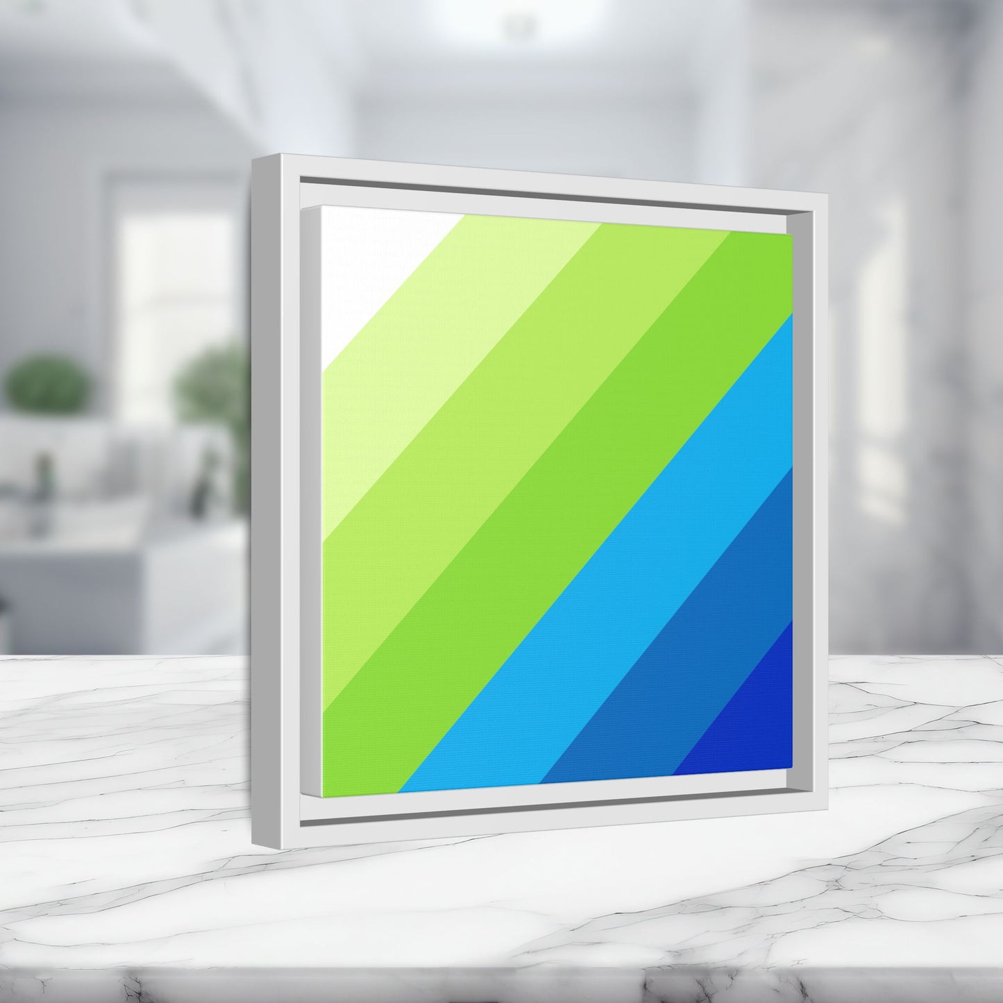 Modern Framed Geometric Canvas Art | Bold Color Meets Clean Framing