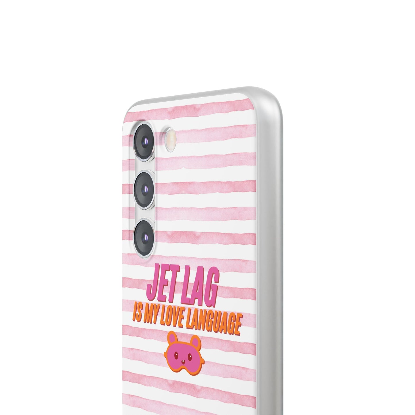 Phone Case - Jetlag is My Love Language Pink Stripe Flexi Case
