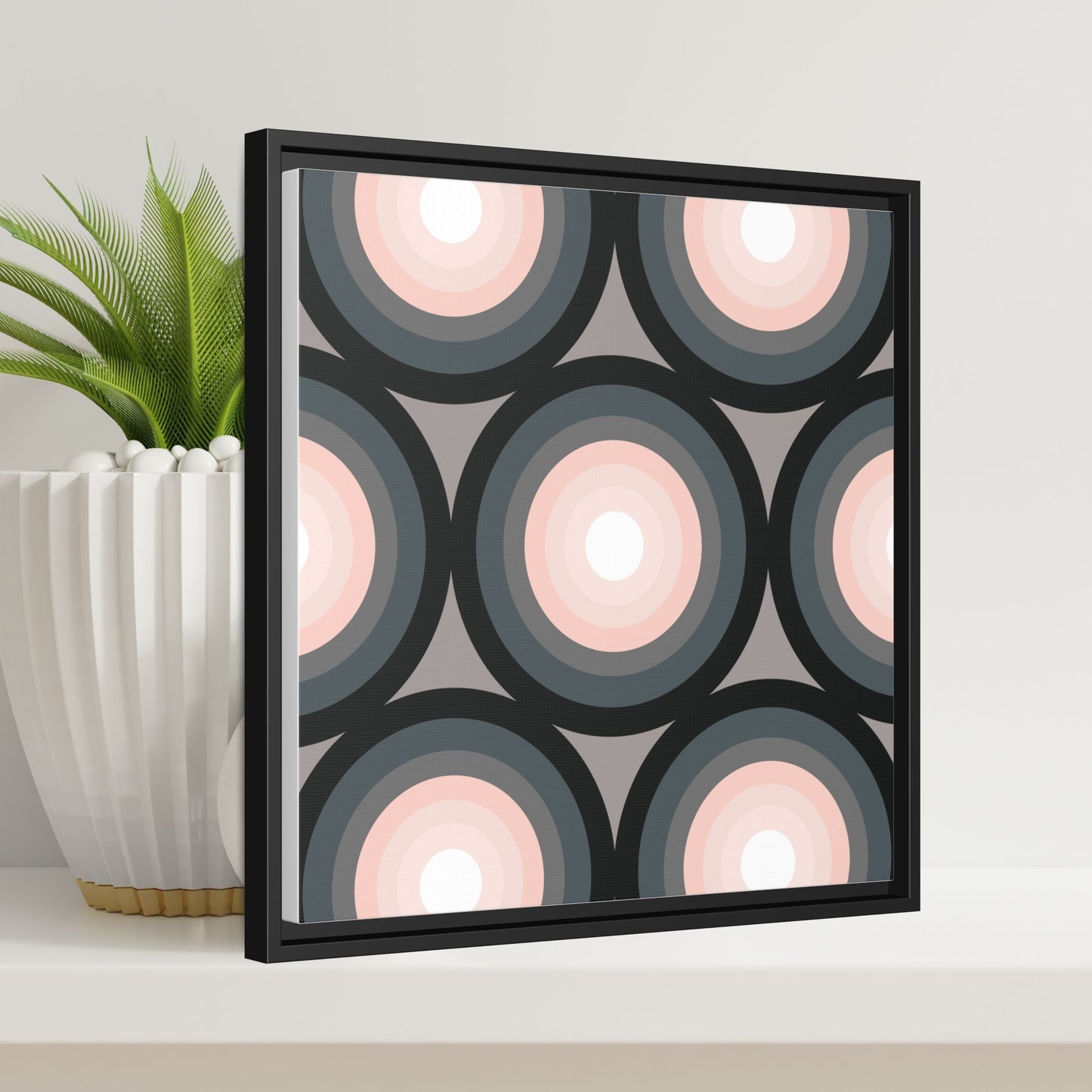 Modern Framed Geometric Canvas Art | Bold Color Meets Clean Framing