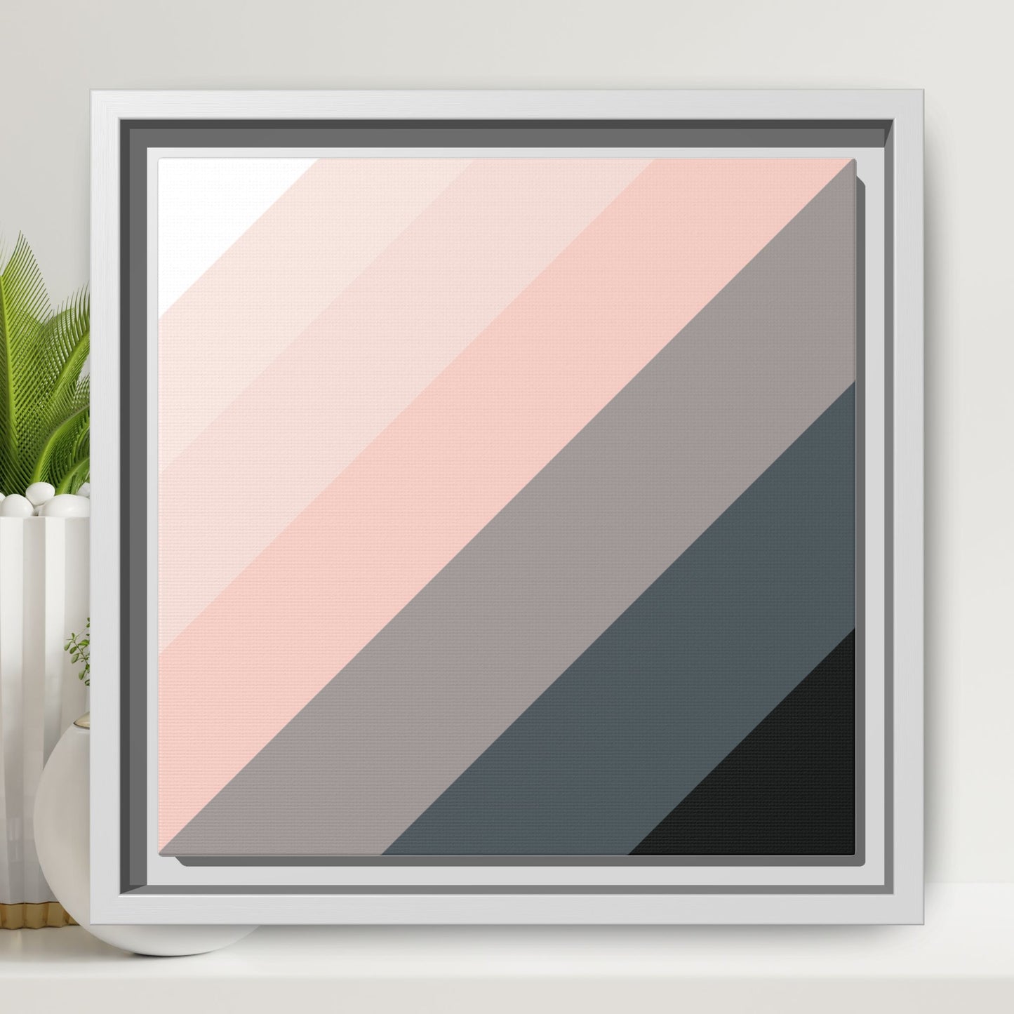 Modern Framed Geometric Canvas Art | Bold Color Meets Clean Framing