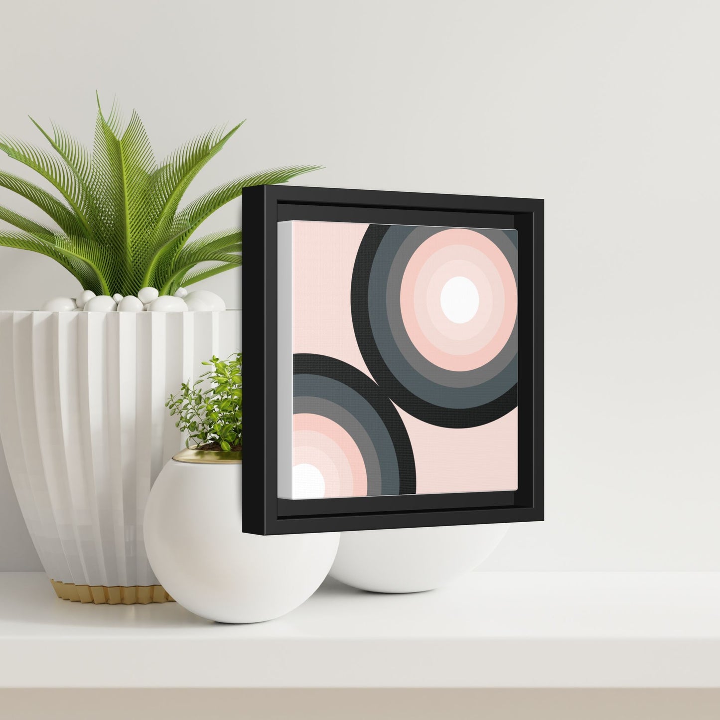 Modern Framed Geometric Canvas Art | Bold Color Meets Clean Framing