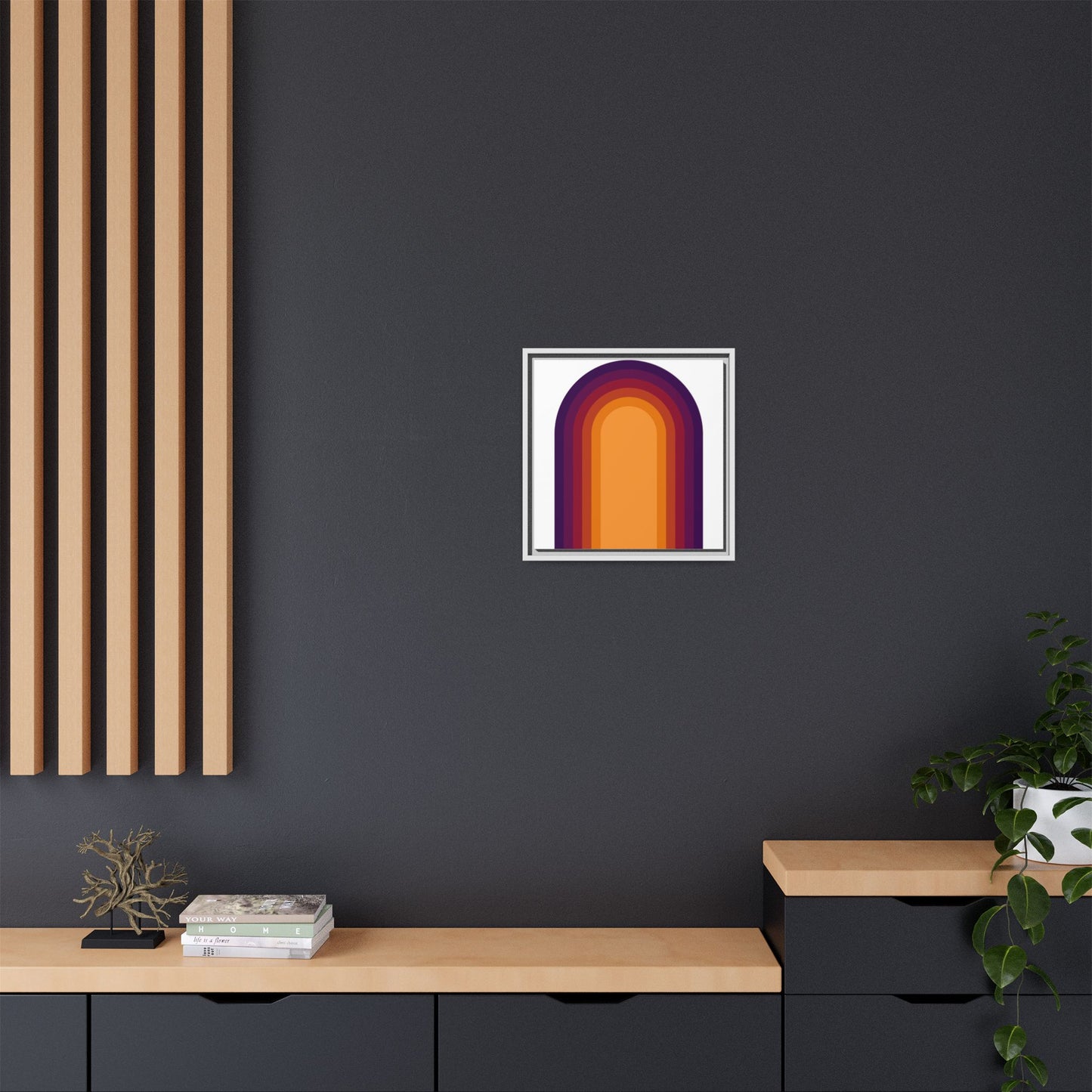 Modern Framed Geometric Canvas Art | Bold Color Meets Clean Framing