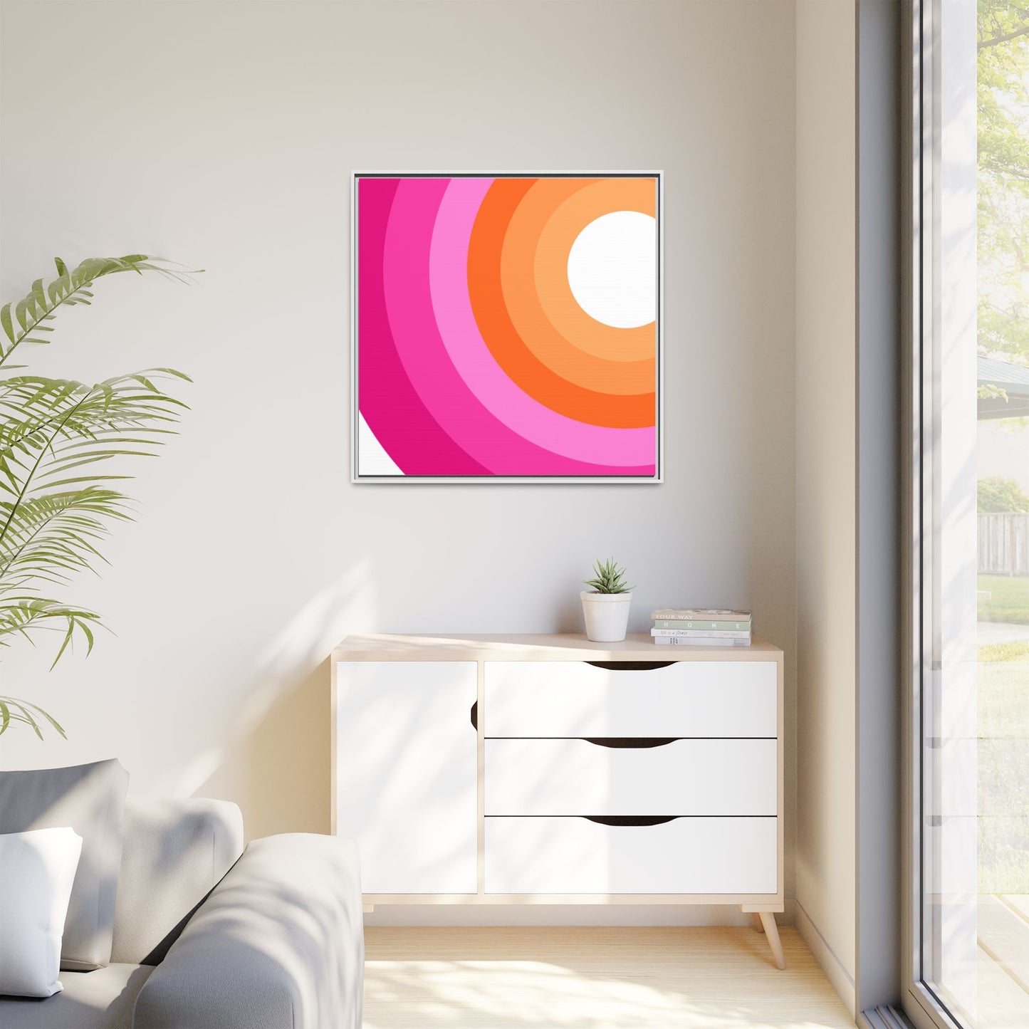 Modern Framed Geometric Canvas Art | Bold Color Meets Clean Framing