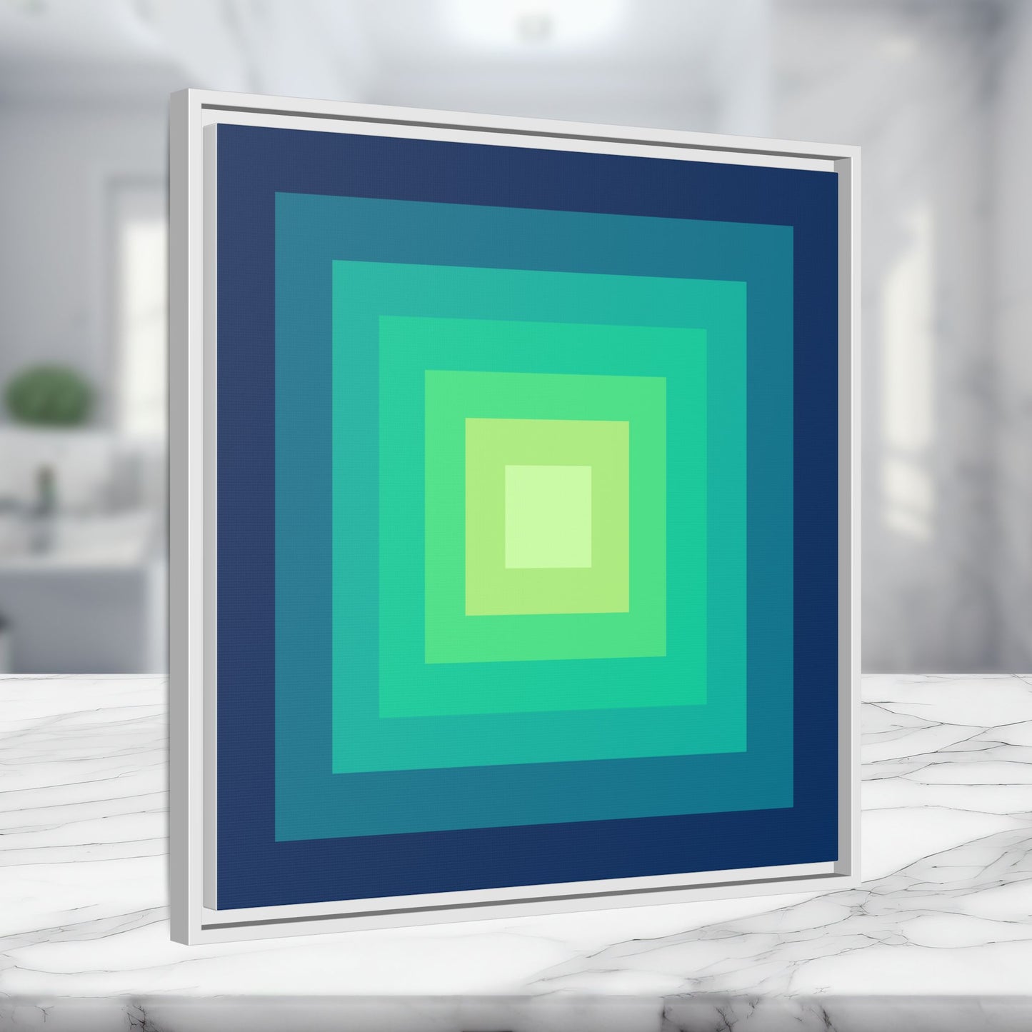 Modern Framed Geometric Canvas Art | Bold Color Meets Clean Framing