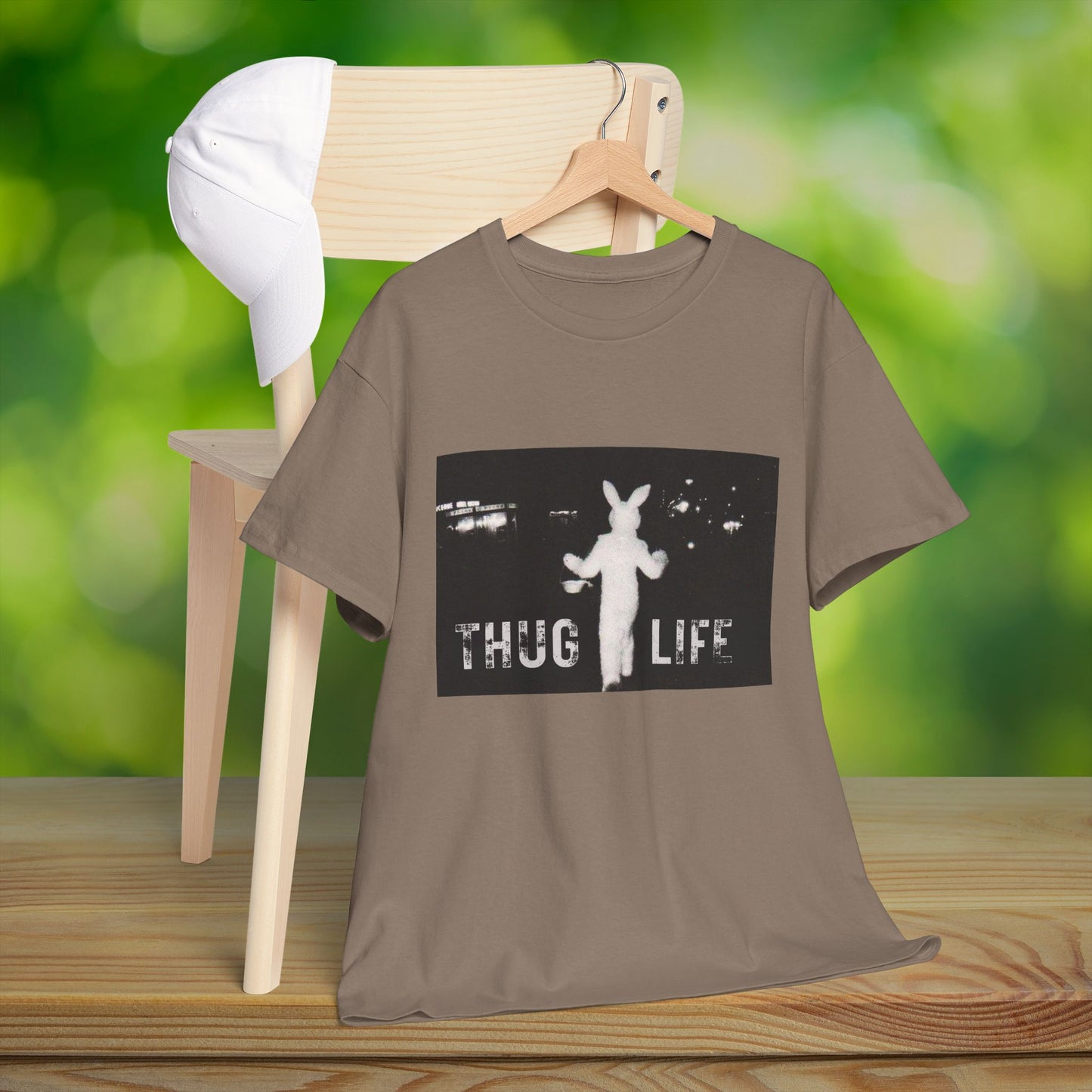 Thug Life Bunny Graphic Tee - Unisex Cotton T-Shirt, Bold Soft Design