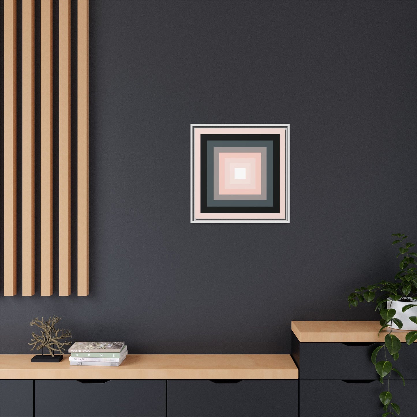 Modern Framed Geometric Canvas Art | Bold Color Meets Clean Framing