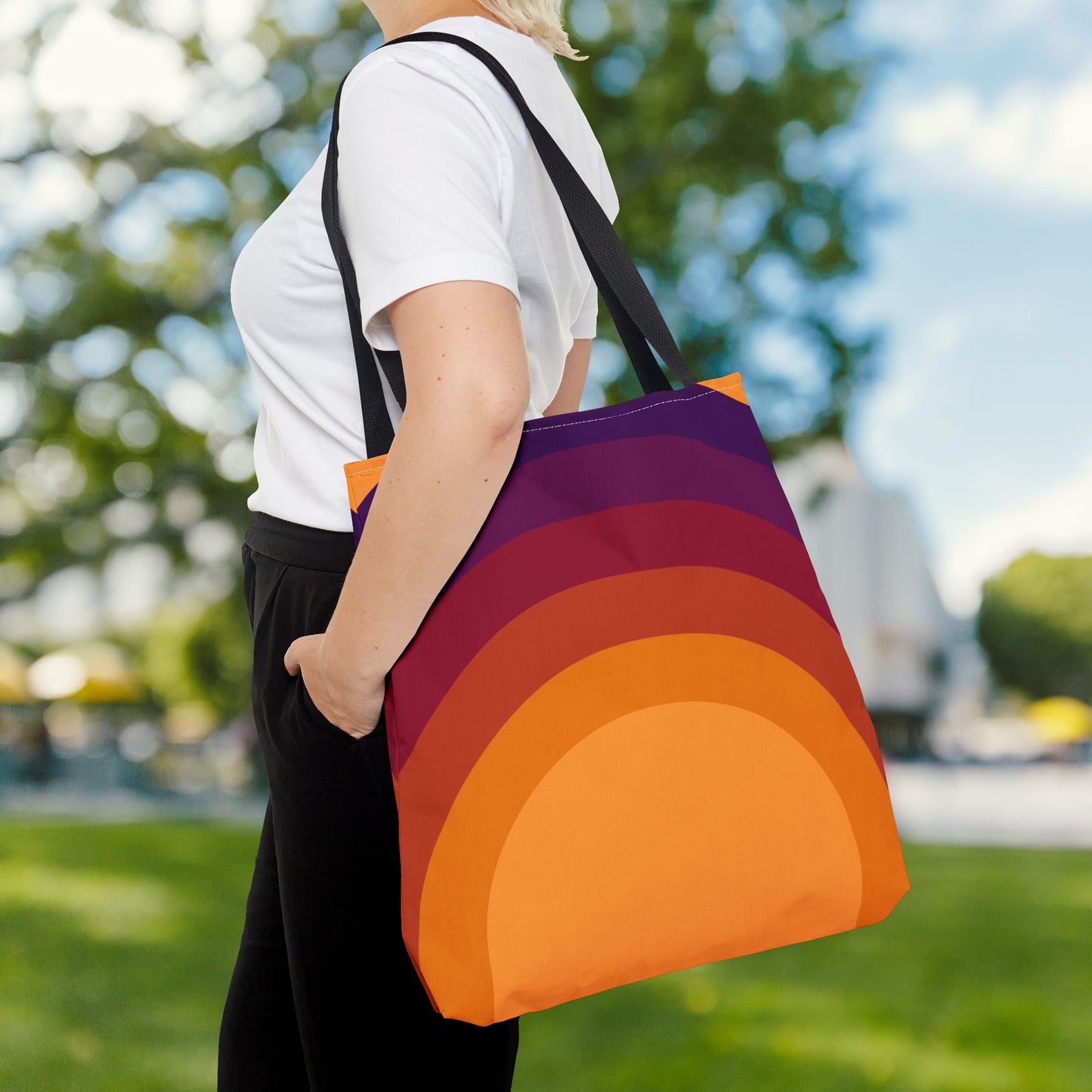 Geometric Art Tote Bag – 3 sizes | Bold lines. Vivid color. Retro