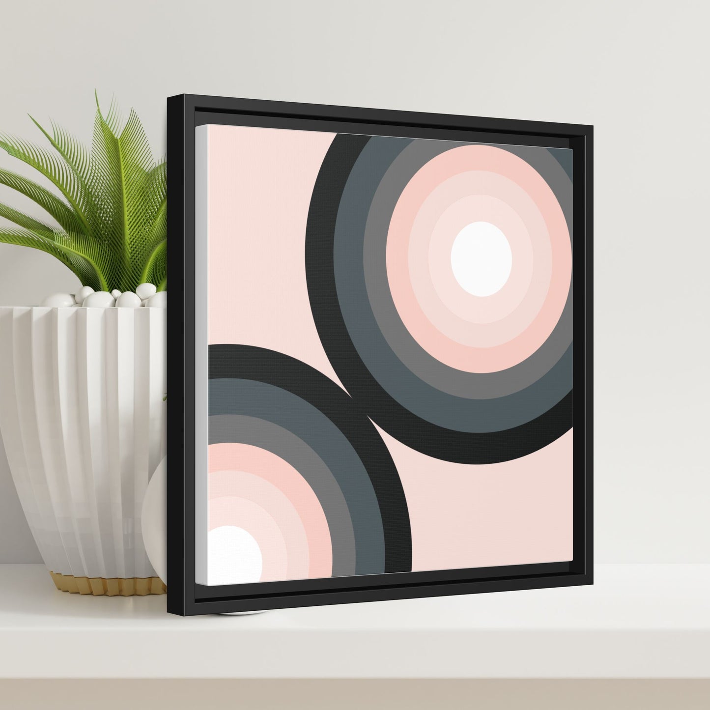Modern Framed Geometric Canvas Art | Bold Color Meets Clean Framing
