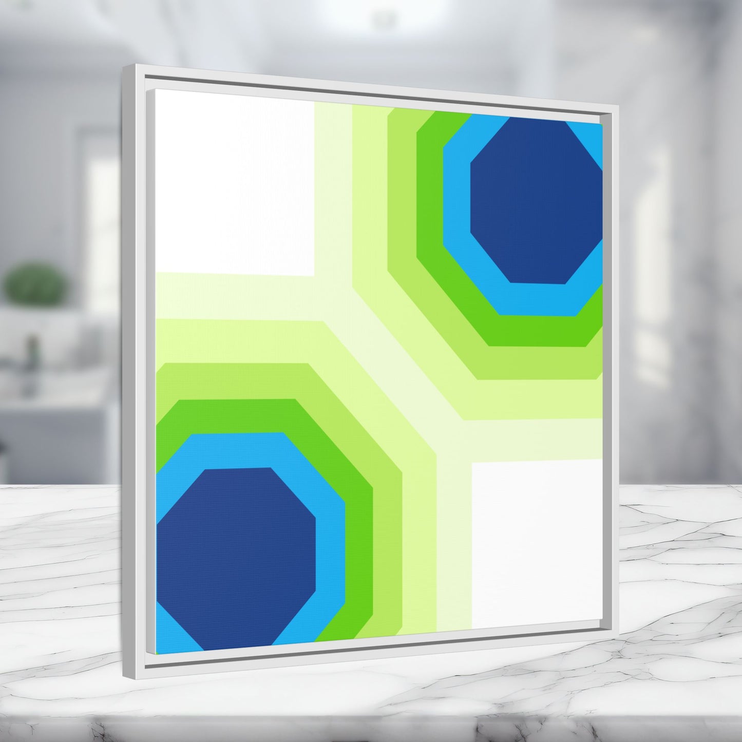 Modern Framed Geometric Canvas Art | Bold Color Meets Clean Framing