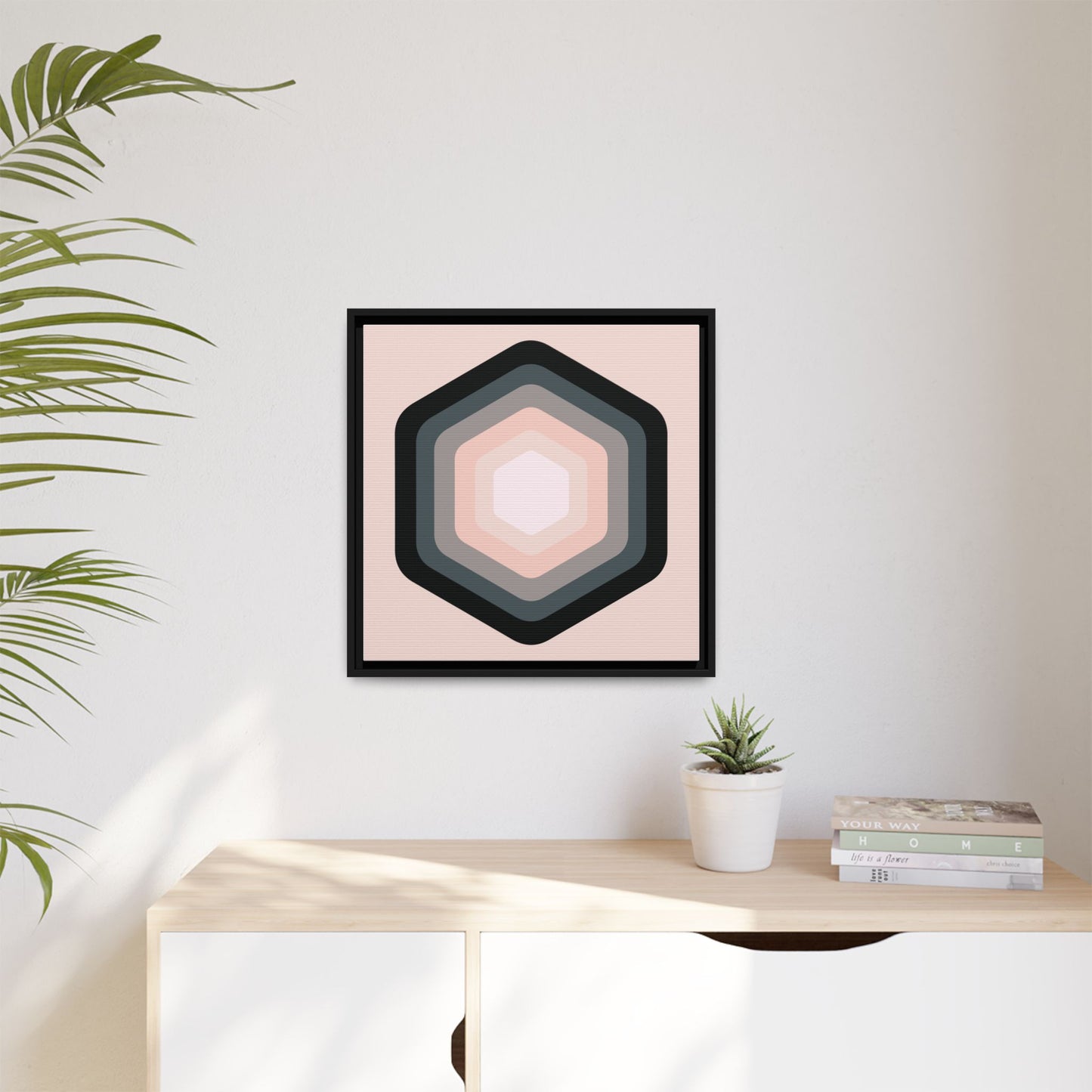 Modern Framed Geometric Canvas Art | Bold Color Meets Clean Framing